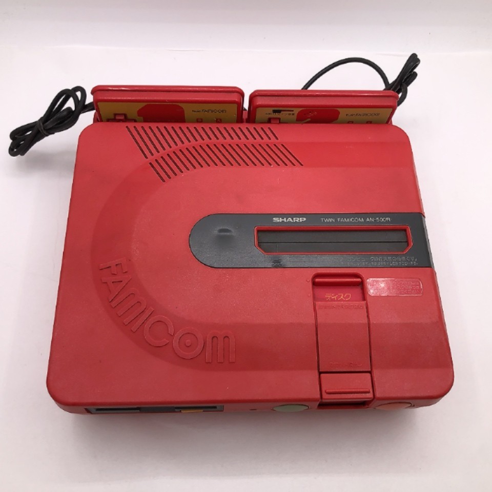 Sharp Twin Famicom Console System Red New Belt AN-500R Japanese Tested