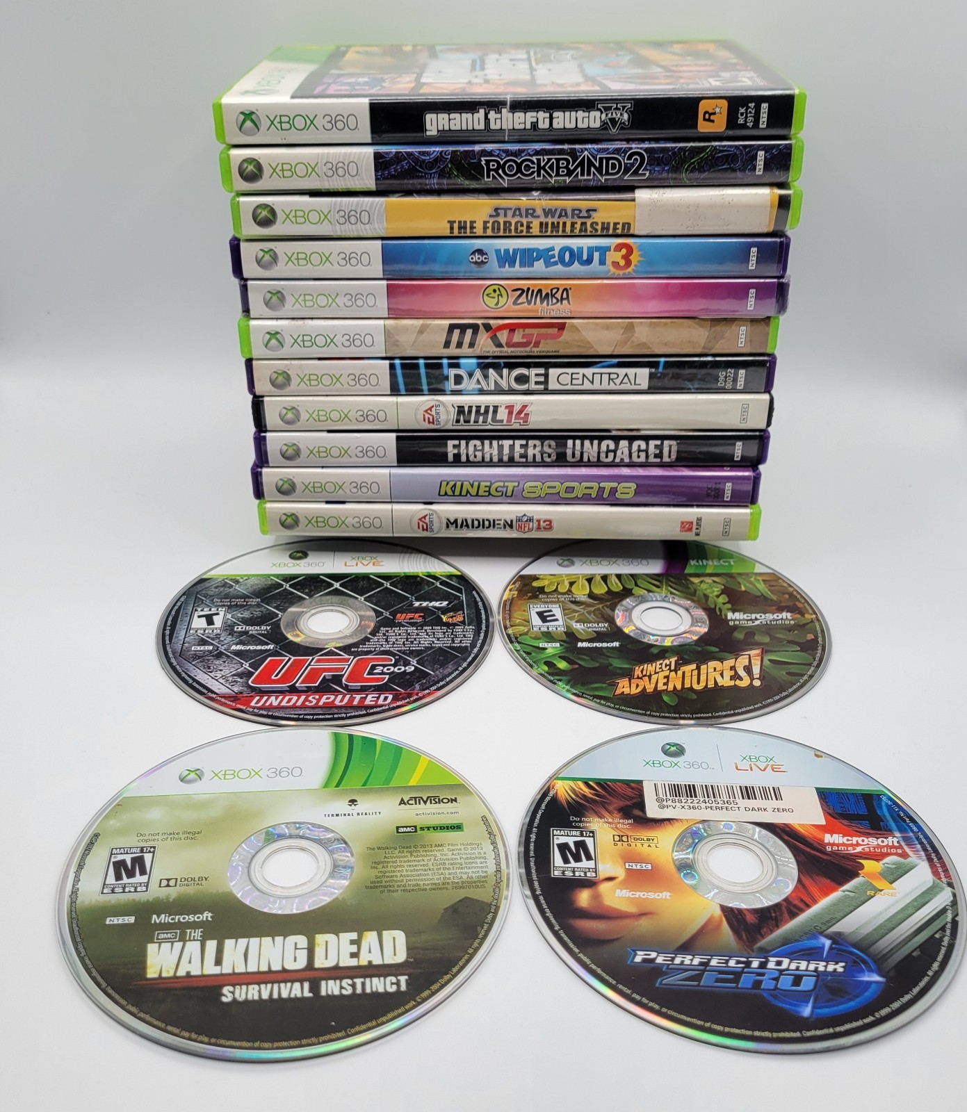 Xbox 360 E Bundle with 15 Games Kinect Controller 250GB TESTED