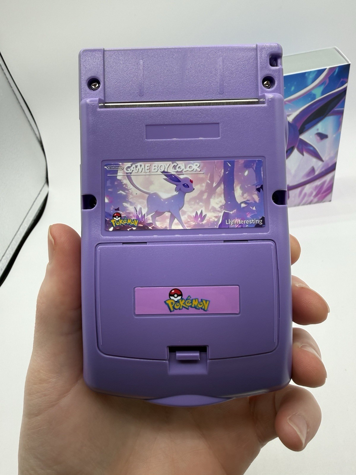 Custom Espeon USB C Rechargeable Gameboy Color W/ Matching Box Pokémon