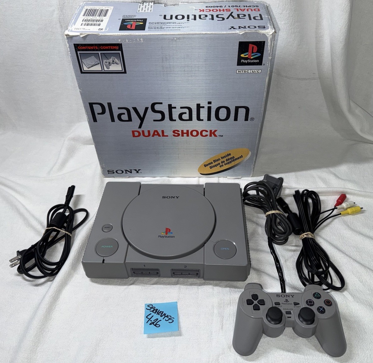 Sony PlayStation 1 PS1 One Video Game Console – Gray Completed In Box. Tested!!