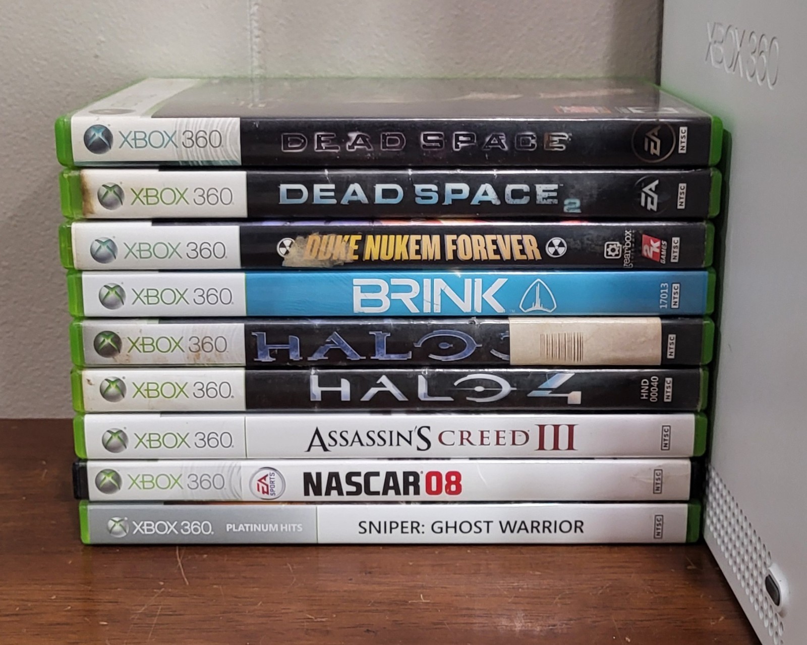 Xbox 360 Bundle 9 Games Motion Detector 2 Controllers Chat Pad Wifi Adapter READ