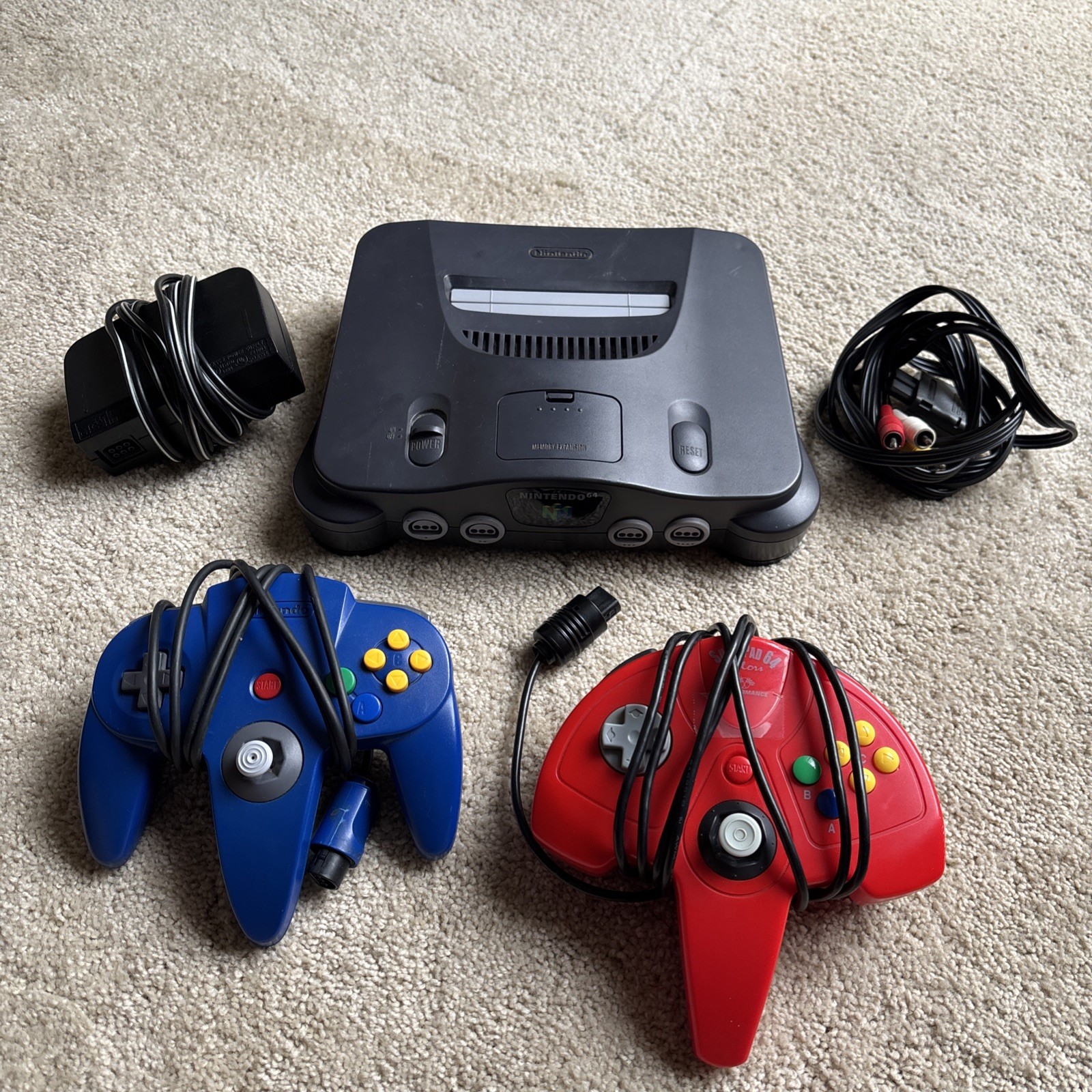 Nintendo 64 System 32MB Home Console NUS-001 (USA) W/ 2 Controllers **Tested**
