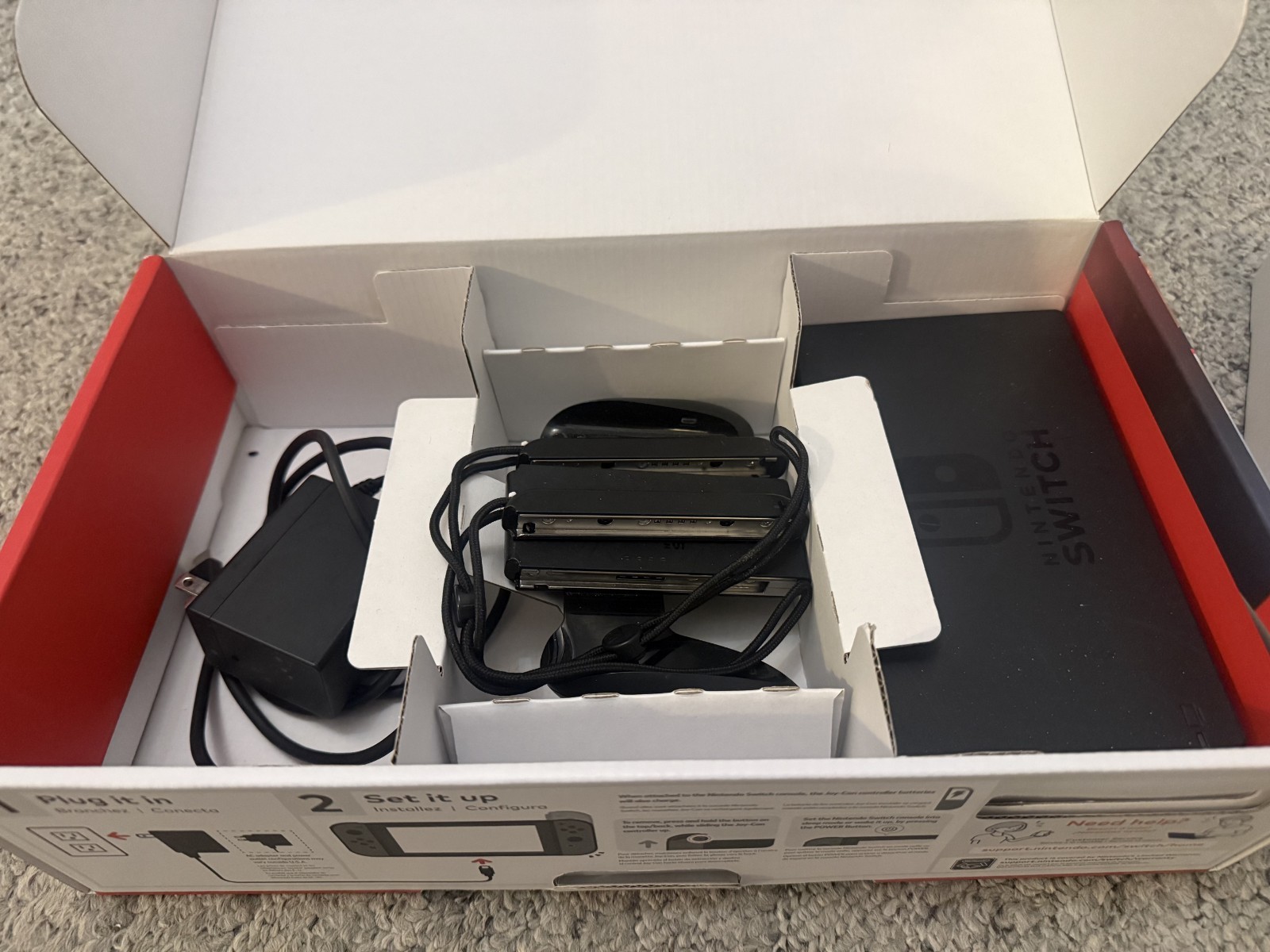 Nintendo Switch 32GB Console with Orange and Purple Joy‑Cons Original Packaging