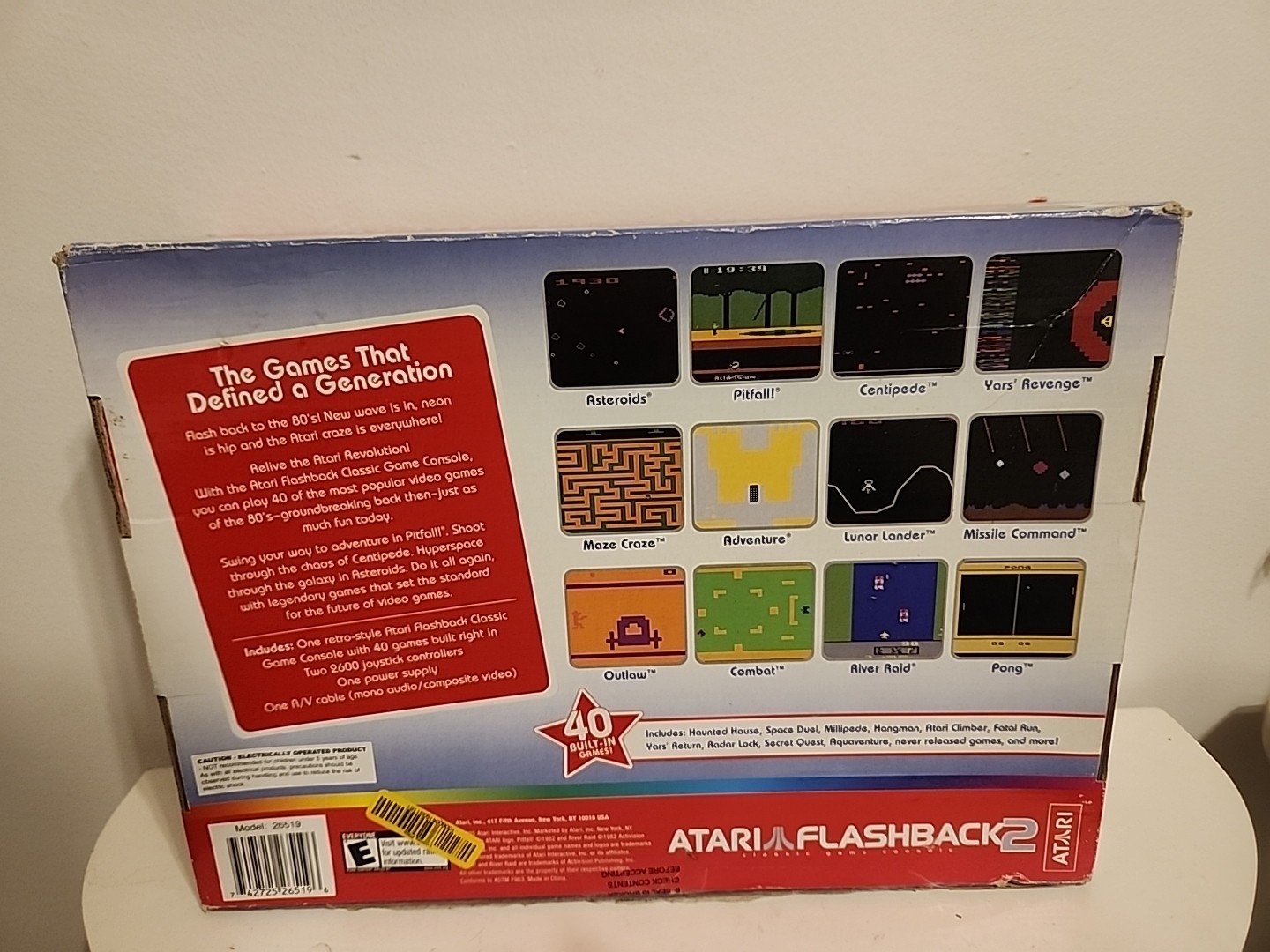 VTG Atari 2600 Flashback 2 Classic Game Console – Preloaded 40 Games – NEW 2005