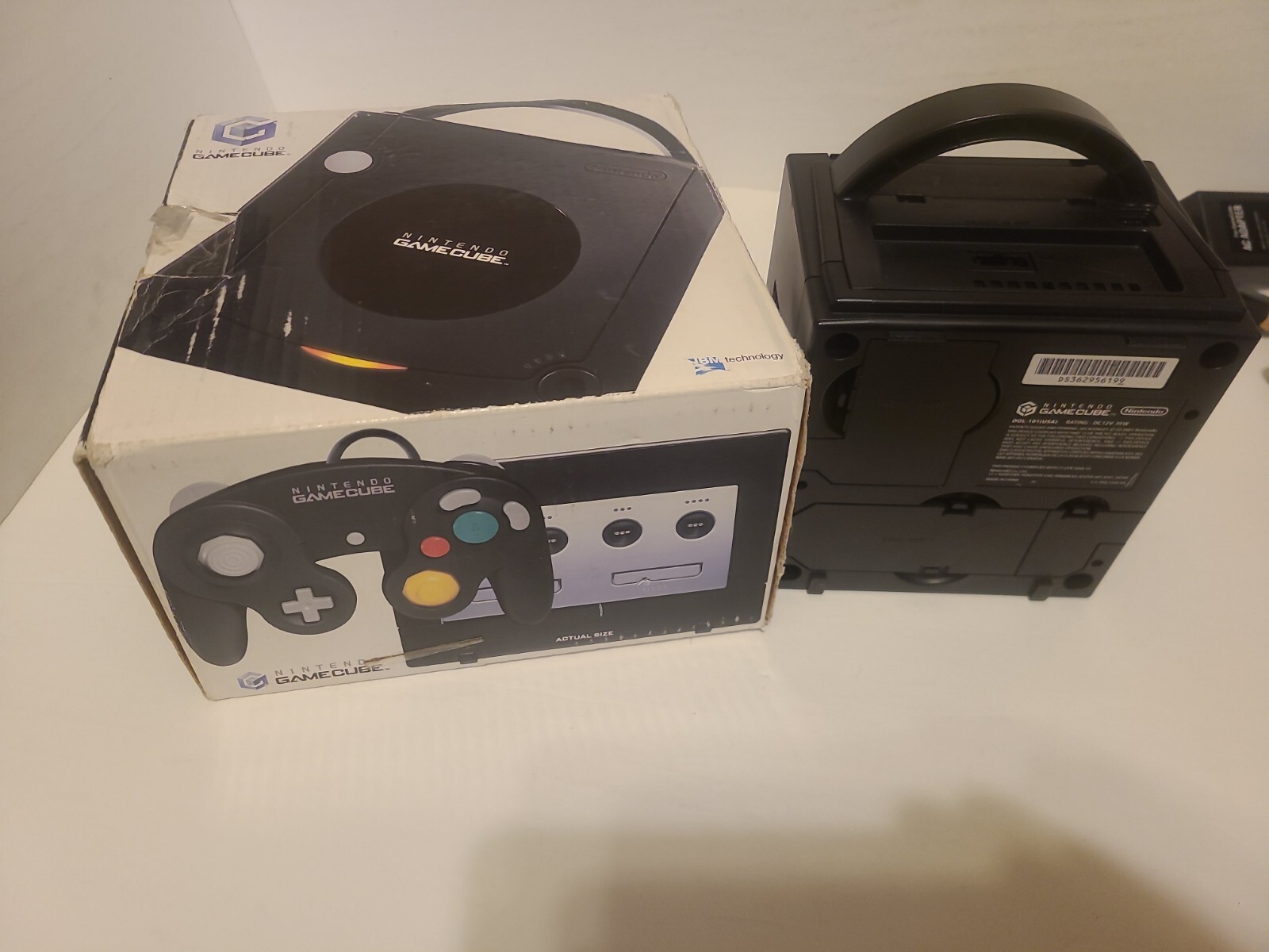 Nintendo Game Cube Black Console Box Spice Orange Controller Mario Golf