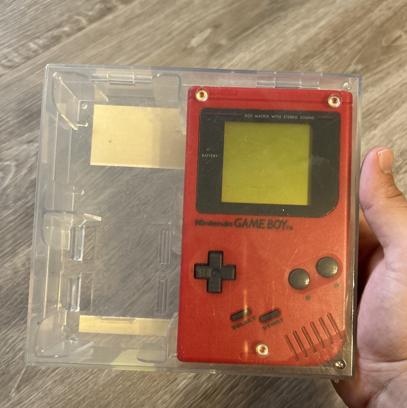 Nintendo Game Boy DMG-01 Red HW-USA-3 Retail Plastic Case Serial Match TESTED