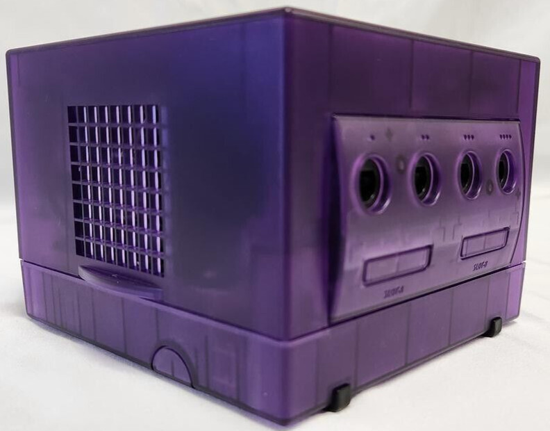 Nintendo GameCube Translucent PURPLE Gaming Console DOL-001 Controller Bundle