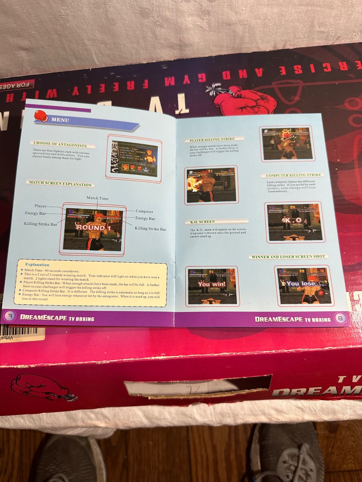 Vintage TV boxing exercise and gym By DreamEscape never used b