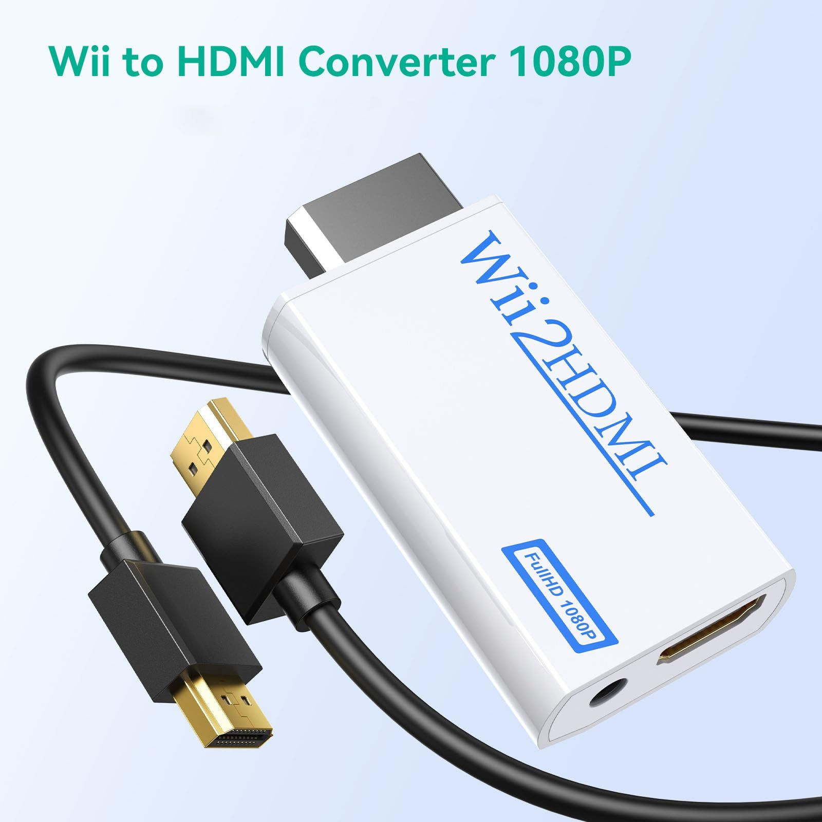 GANA Wii to hdmi Converter, wii Adapter, 1080p 720p Connector White