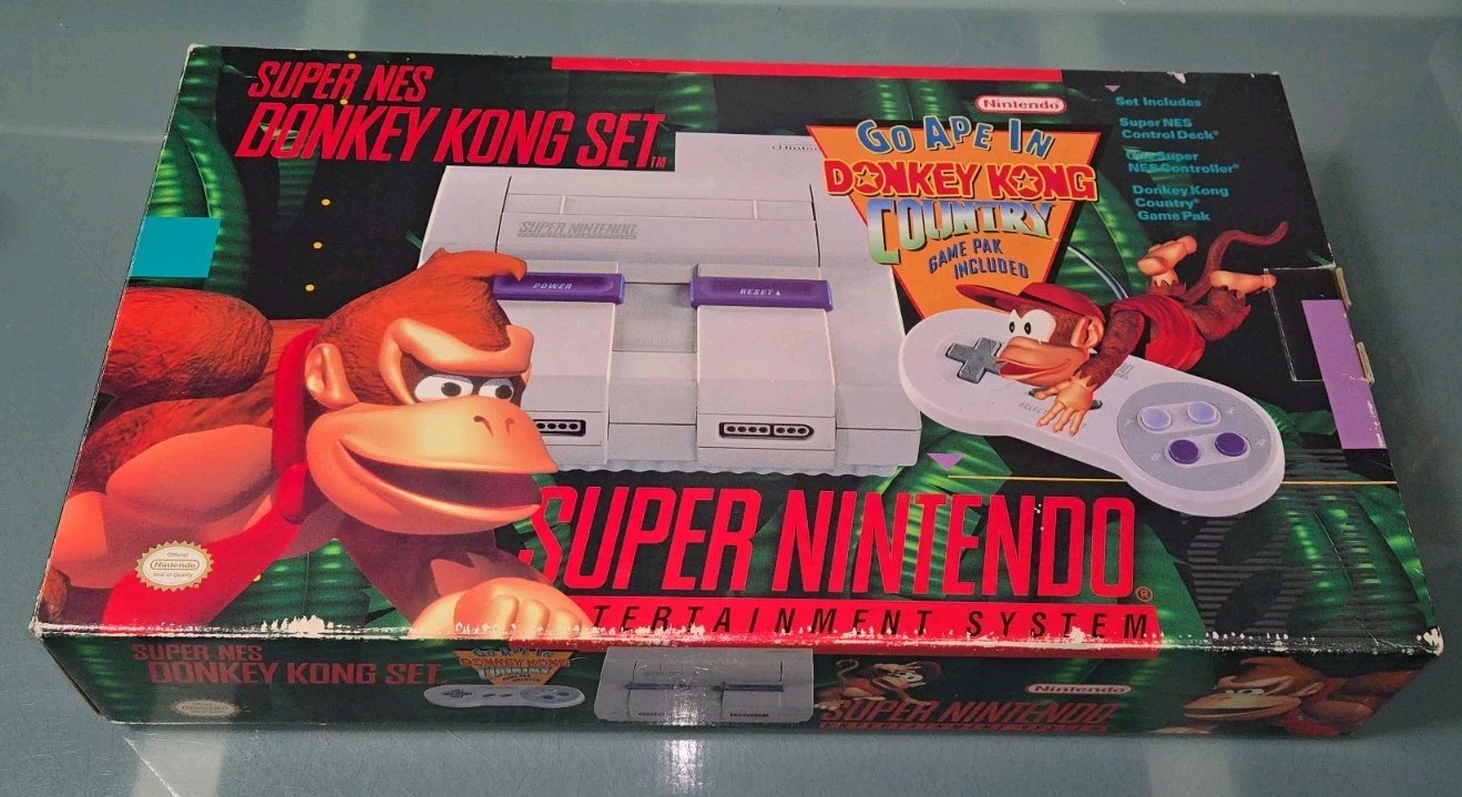 NEW Super Nintendo Donkey Kong Country SNES SYSTEM, EXTREMELY RARE! READ!