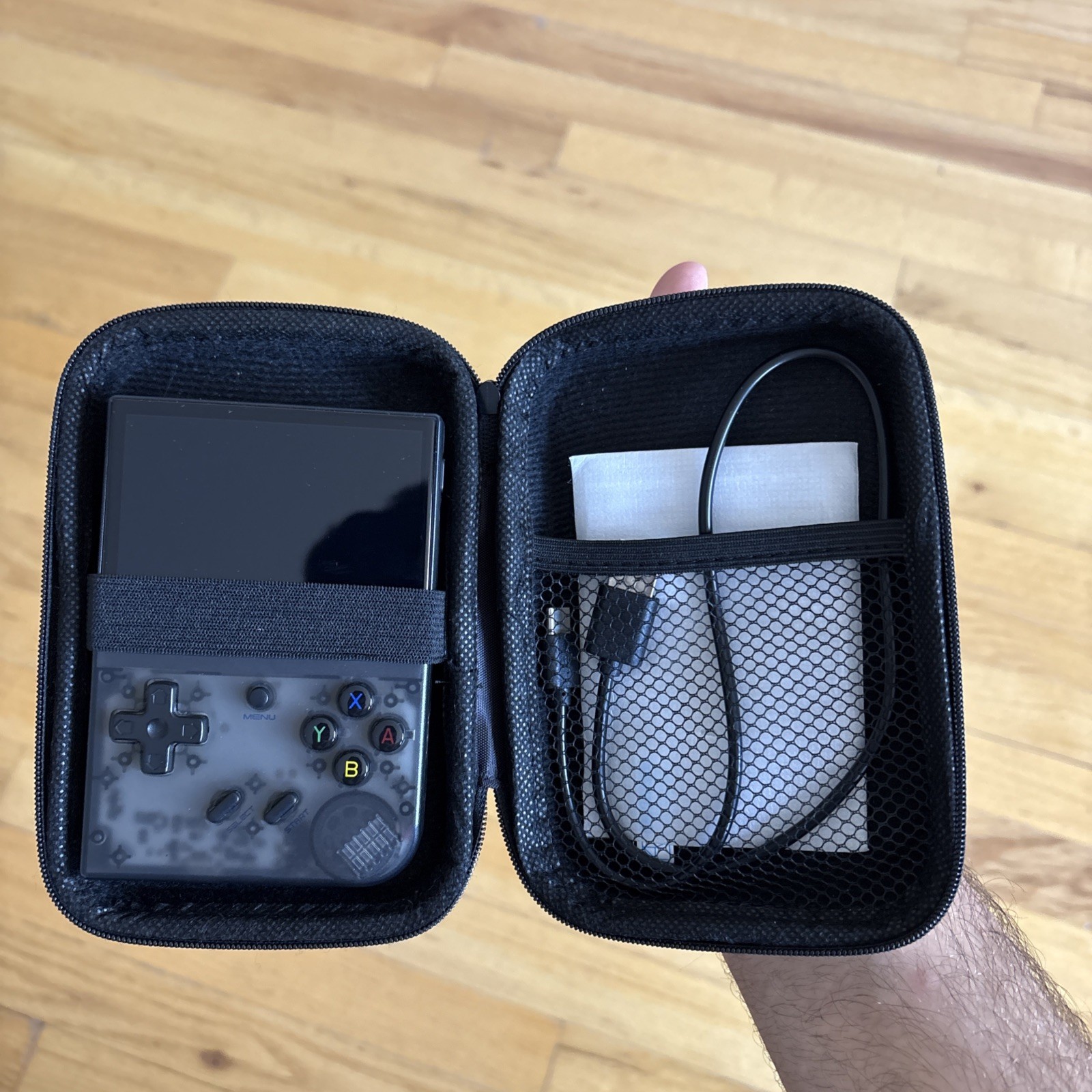 Anbernic RG35XX 64GB Handheld- Black Transparent, Includes FREE Travel Case