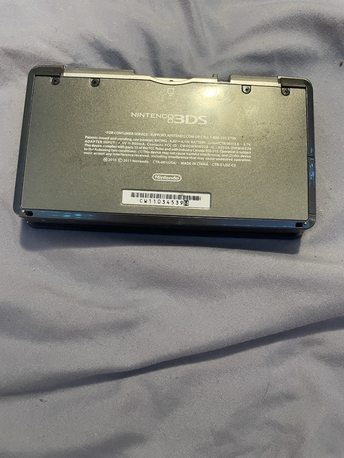 Nintendo 3DS CTR-001 Black Handheld Console Wi-Fi 2GB NTSC-U/C