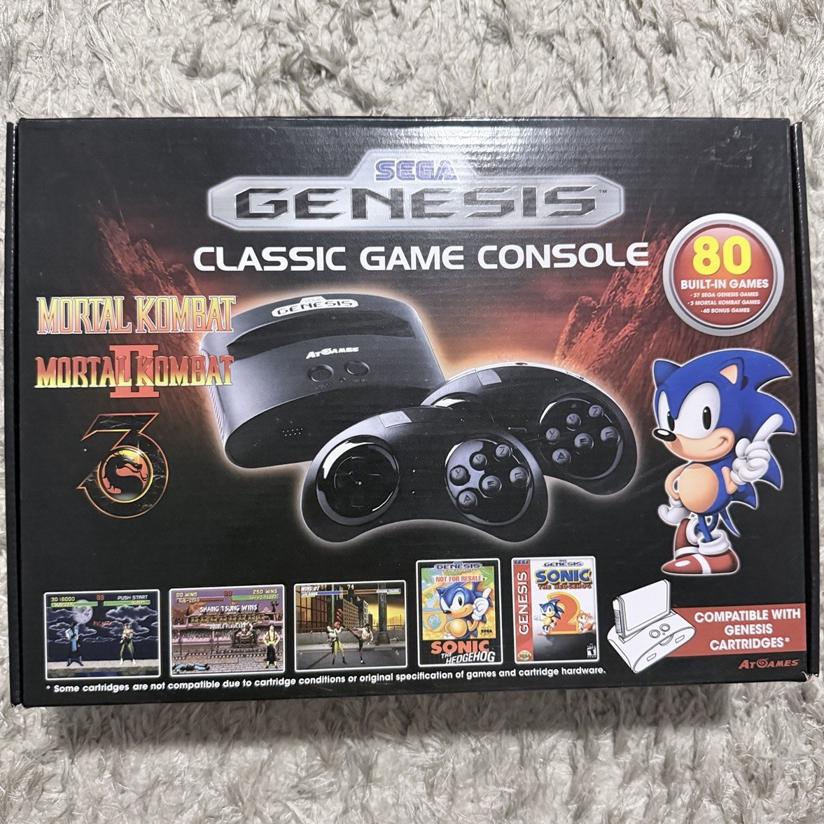 AtGames Sega Genesis Classic Game Console Black Plug & Play 80 Games NTSC-U/C