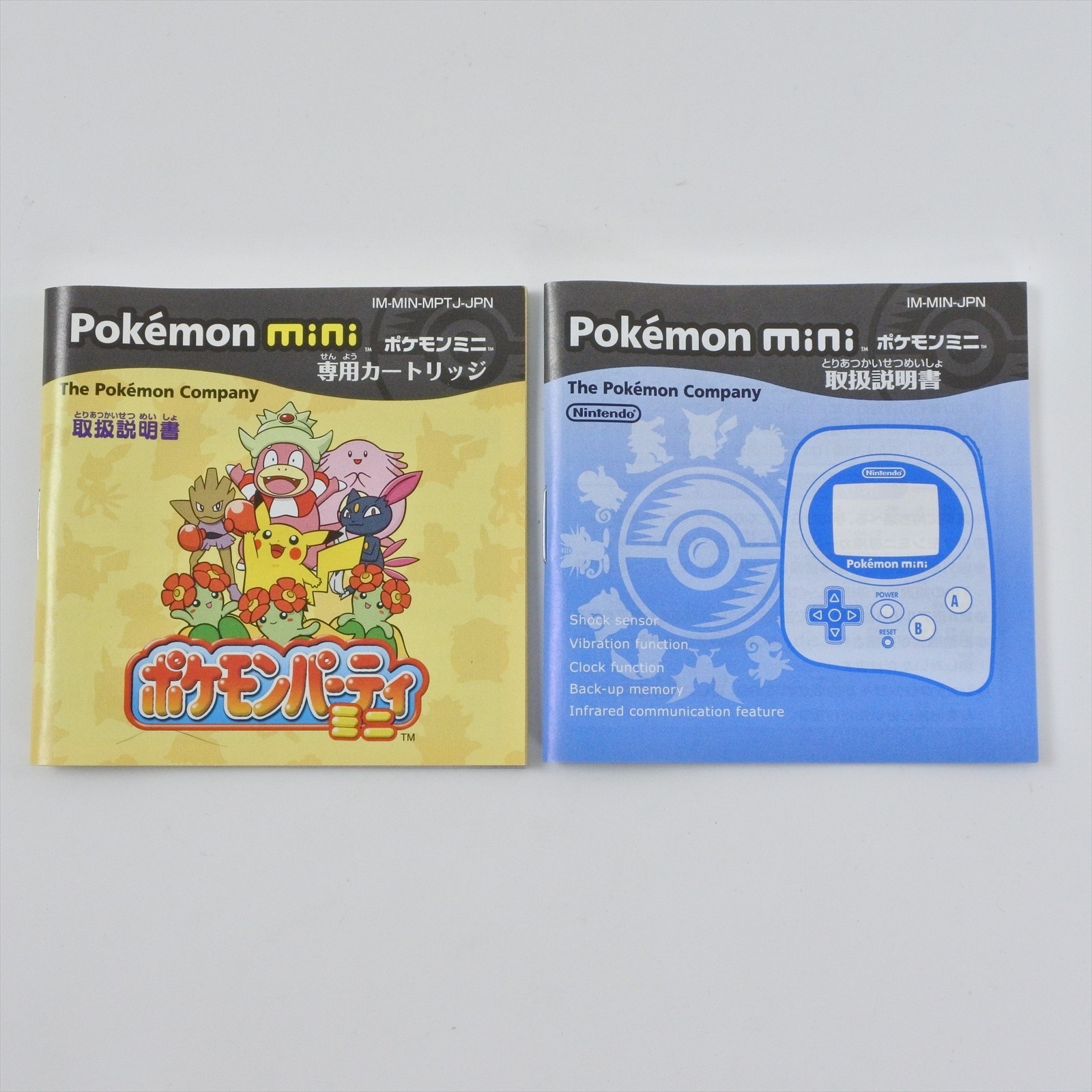 Pokemon Mini WOOPER BLUE Console + Pokemon Party Set Boxed Nintendo 0633 pm