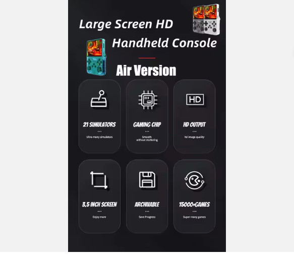 Air Version 128GB,R36S Handheld 20000+ Video Games Console 3.5 Inch IPS Screen