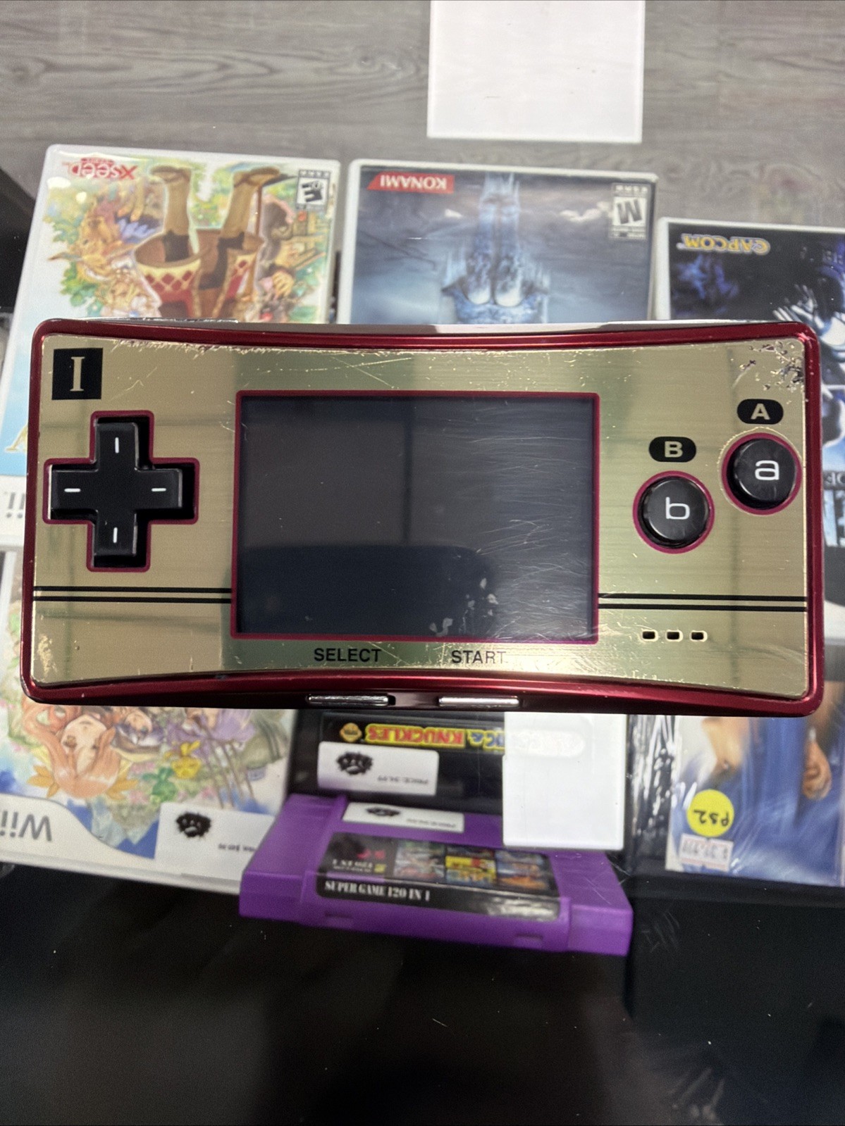 Nintendo Game Boy Micro Famicom 20th Anniversary Edition Red/Gold with Charger