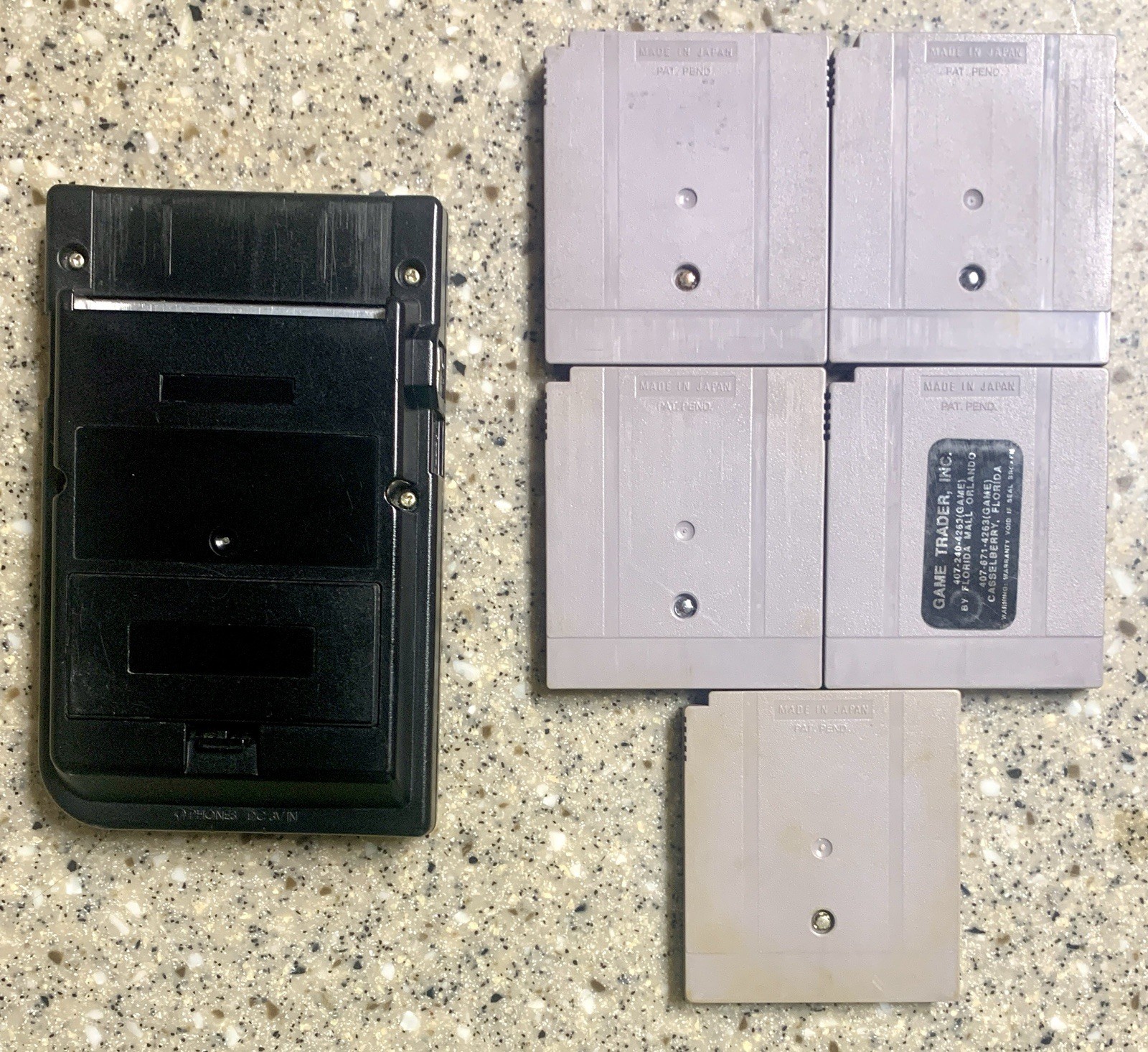 GameBoy Pocket Black Game Boy Console w/ New Batteries & 5 Games Works Good!