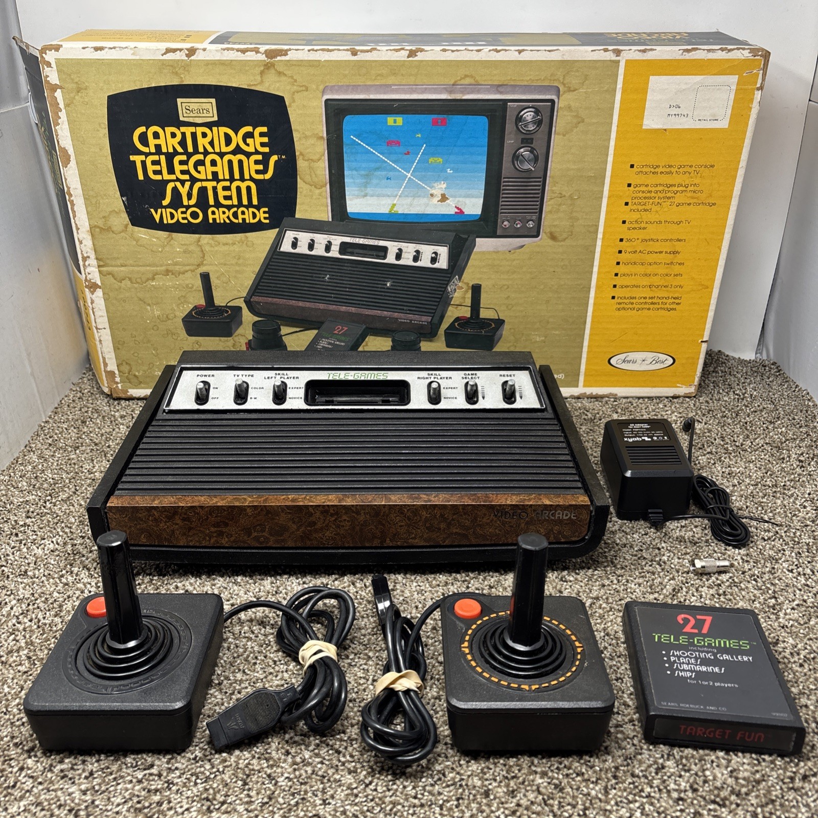 Sears Tele-Games Atari 2600 Heavy Sixer Console With Box TESTED