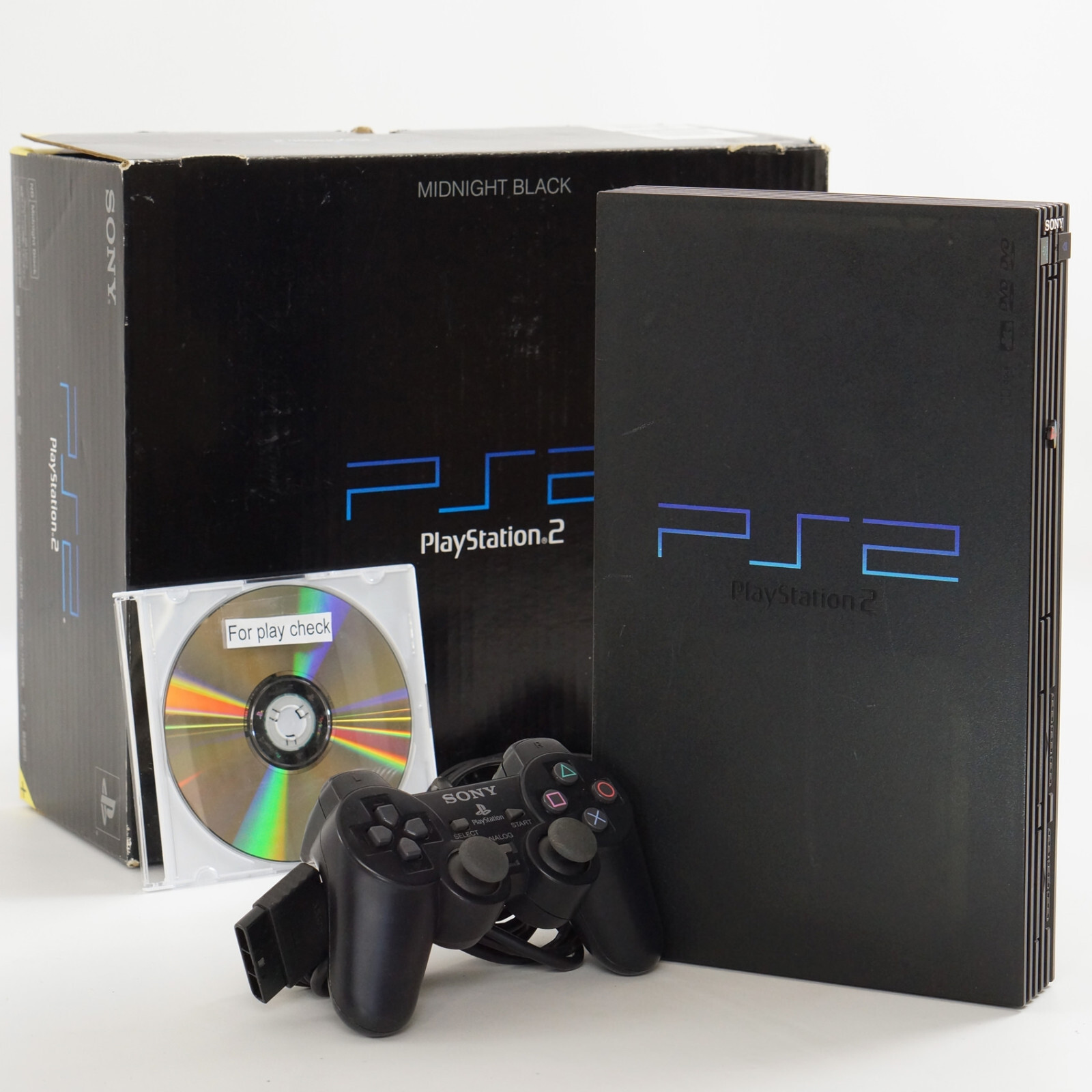 Playstation 2 Midnight Black Console Boxed SCPH-50000 Tested System FJ0814767