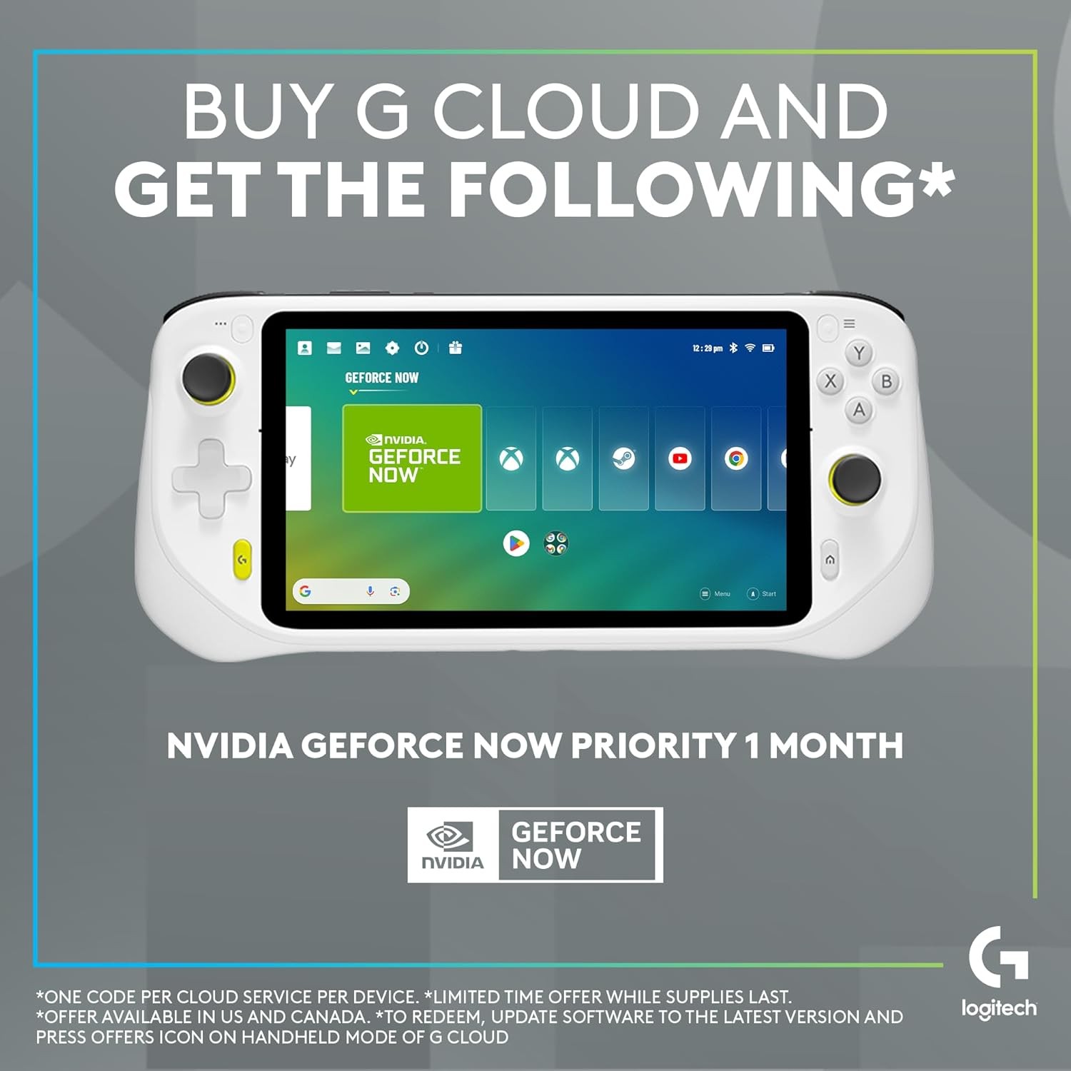 Logitech – G CLOUD Gaming Handheld Console – White