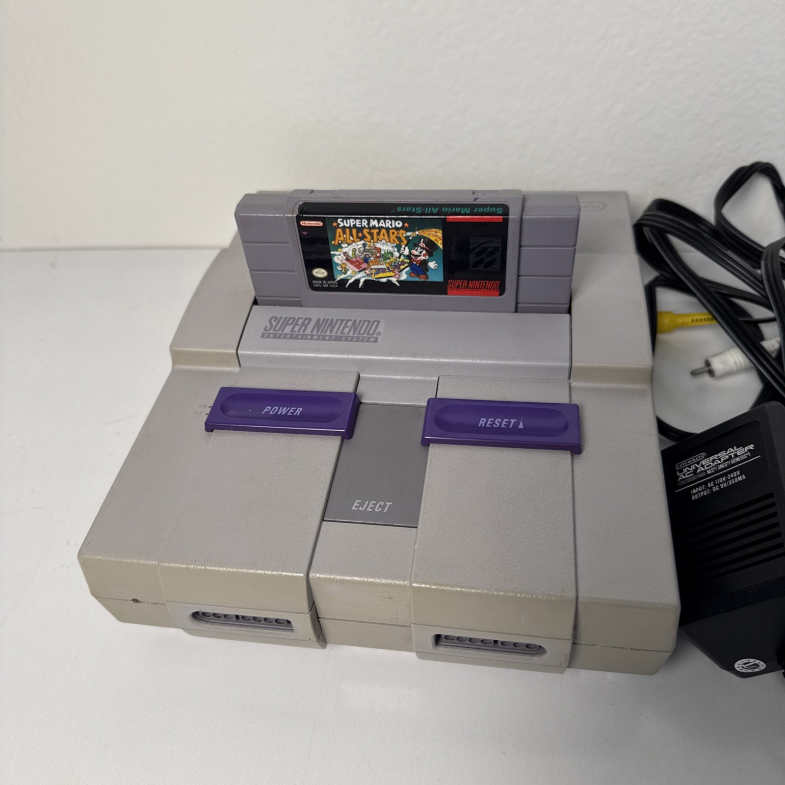 Nintendo SNES Console w/ Super Mario All-Stars Tested No Controllers