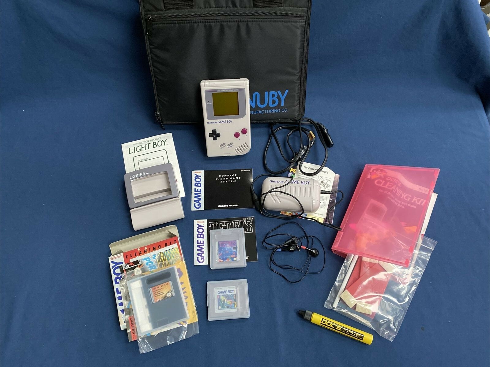 Gray 1989 Nintendo GAME BOY DMG-01 TETRIS Light Boy Cleaning Kits Case etc.