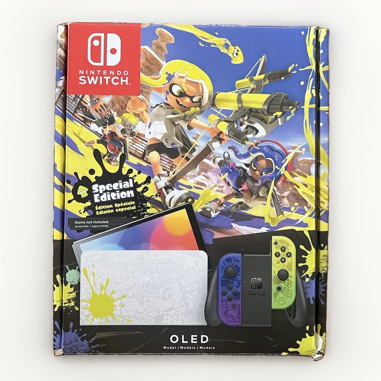 Nintendo Switch OLED Splatoon 3 Special Edition Console CIB Extra Joy Cons
