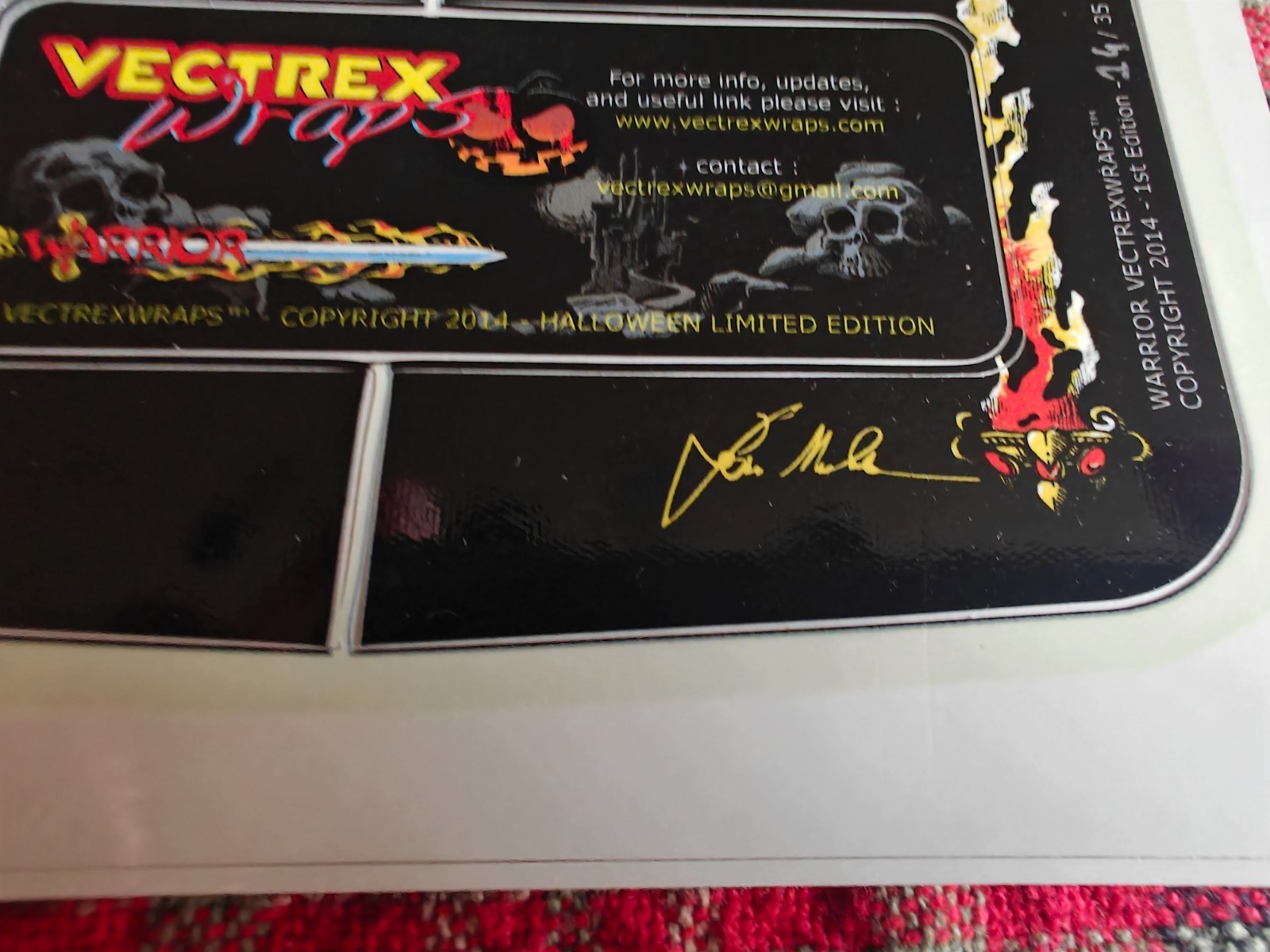 Vectrex Console VectrexWraps Warrior 1st Edition #14/35 Limited Wrap Rare 2014