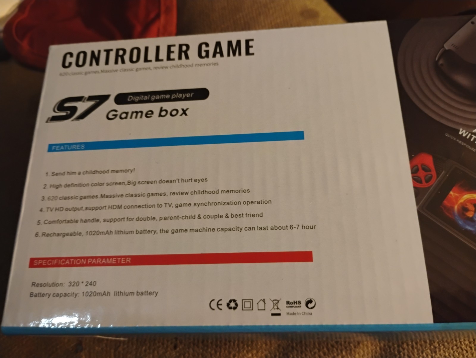 Controller Game S7 handheld console.