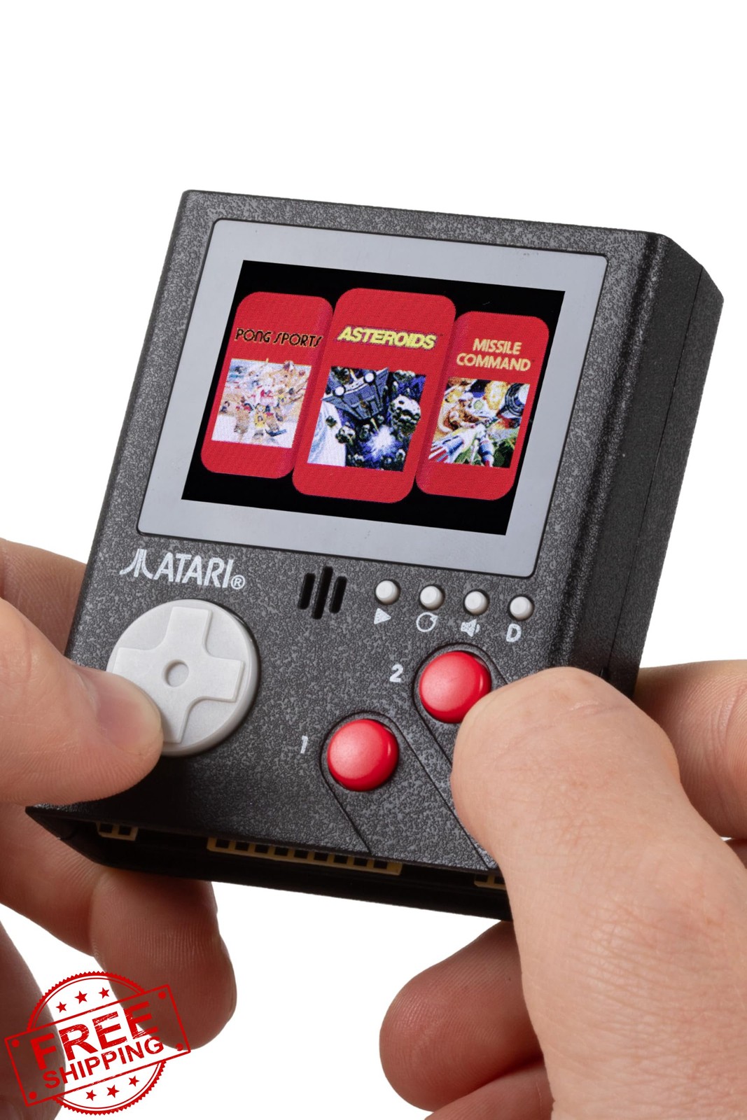 Official Atari Cartridge Handheld Mini Arcade Console with 3 Games – Pong, As…