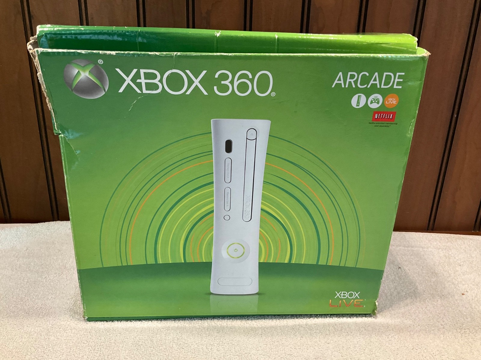 Vintage Microsoft Xbox 360 Arcade Edition White Console System CIB Tested Workin