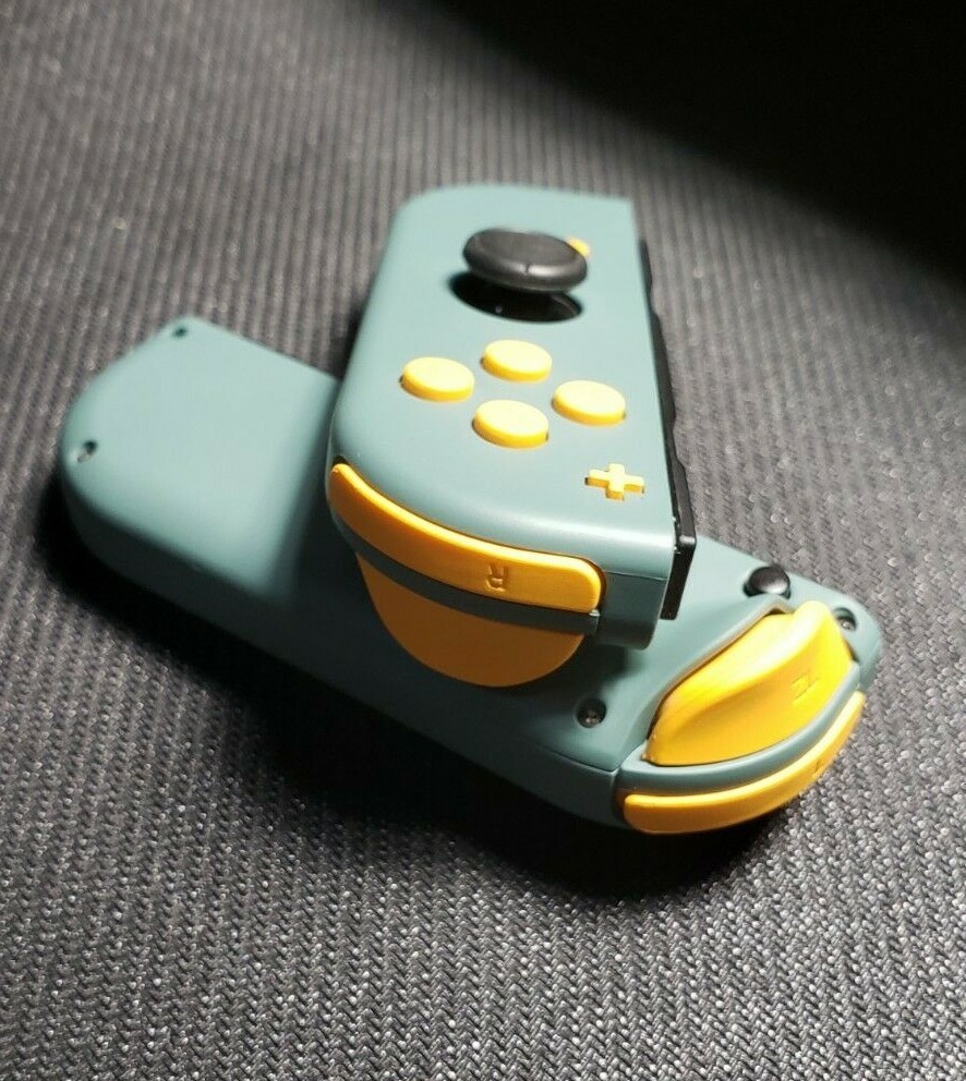 Custom Forest Green w/ Yellow Buttons Left and Right Nintendo Switch Joy cons