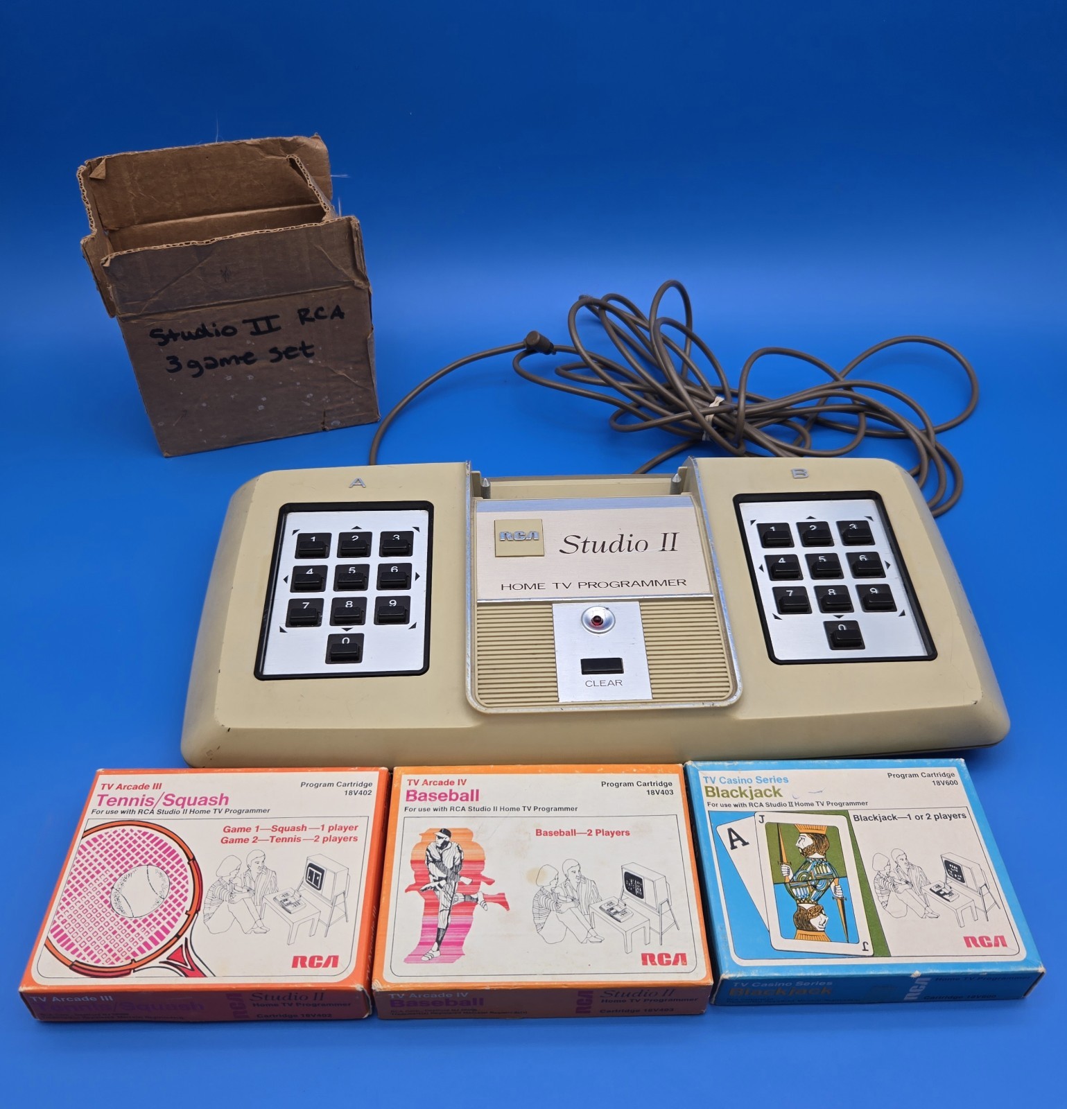 RCA Studio II Home TV Programmer Game Console – UNTESTED W/ 3 Games