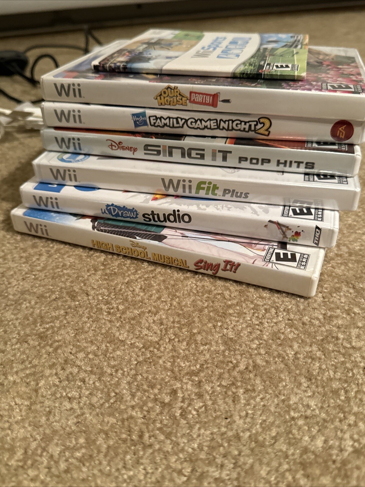 Nintendo Wii Console Bundle Lot with 7 games and accessories untested