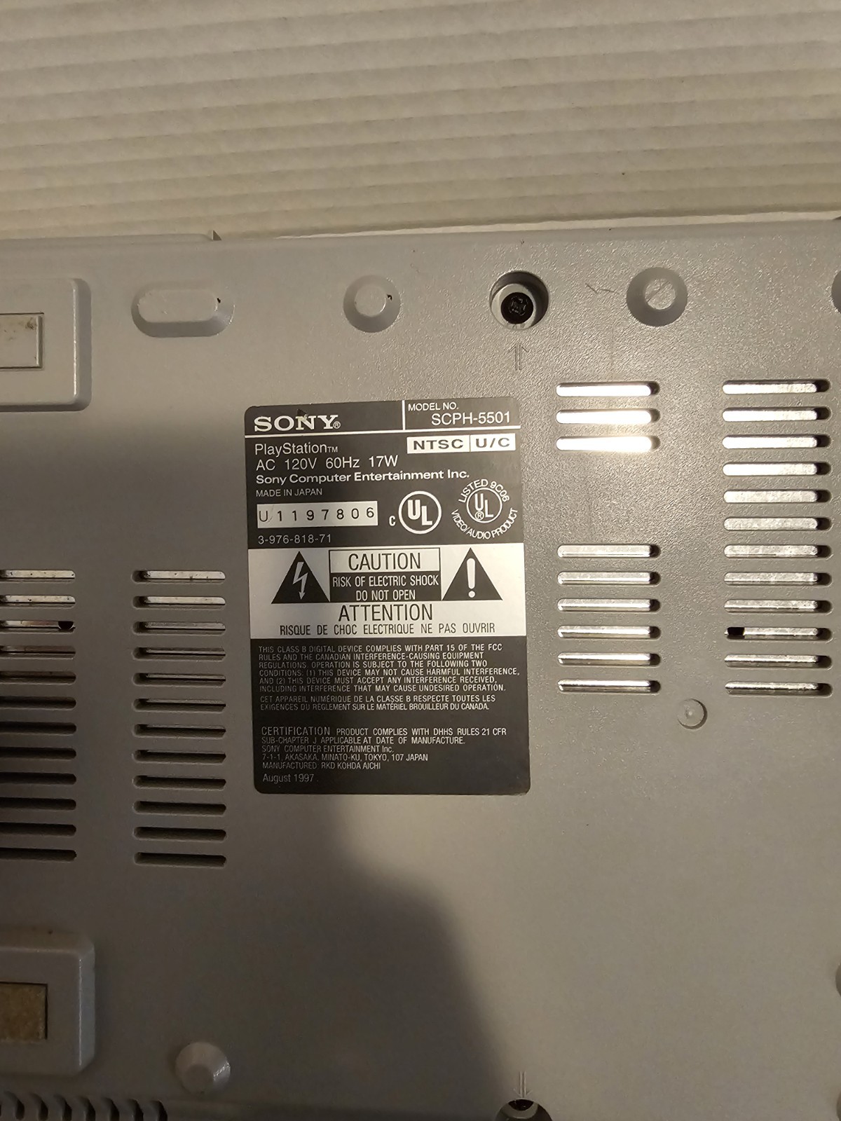 Sony Playstation Model # SCPH-5501 W/ 2 Contrillers