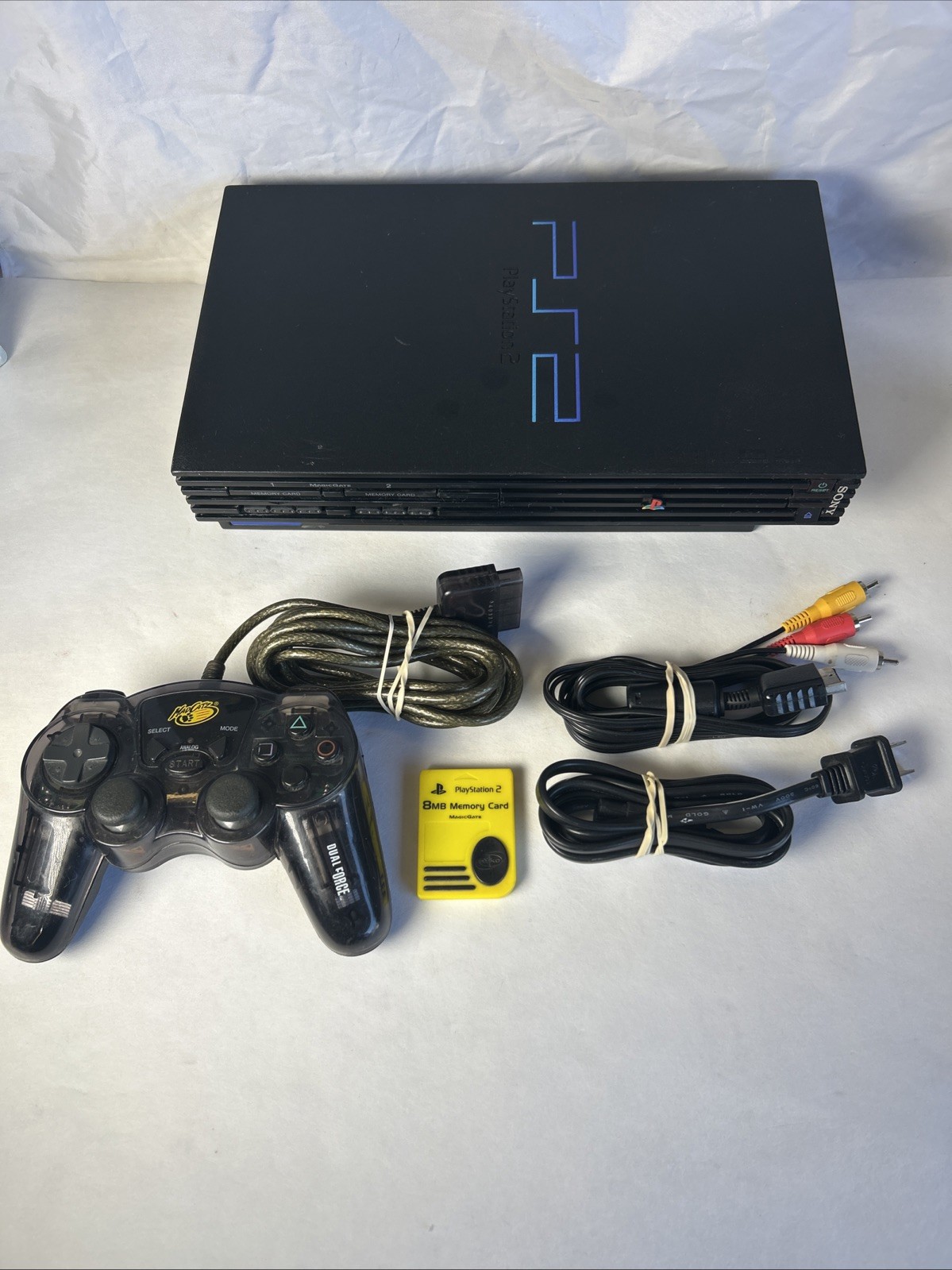 Sony PlayStation 2 PS2 Complete Fat Console (SCPH-39001) Bundle Black Works!