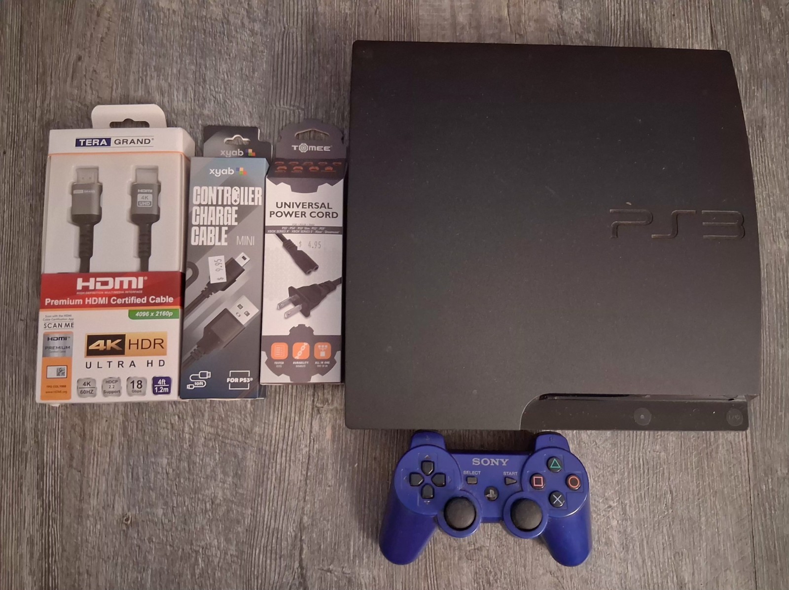 Sony PlayStation 3 PS3 Slim 160GB CECH-3001A 1 Controller 10 Games Cords Tested
