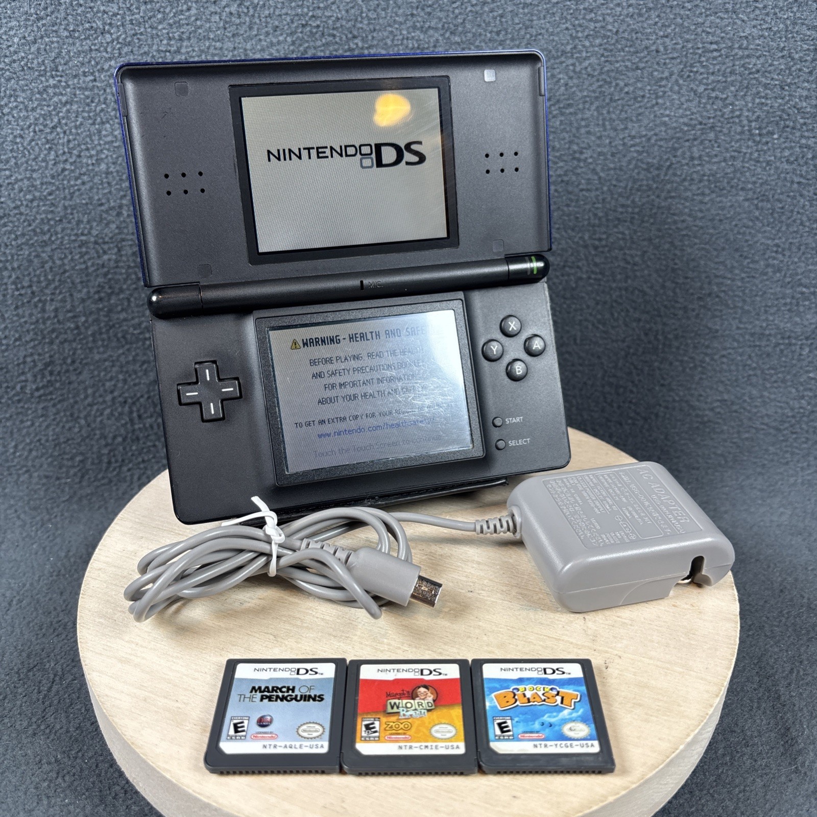 Nintendo DS Lite Cobalt Blue & Black Console w/ 3 Games & Accessories – Tested