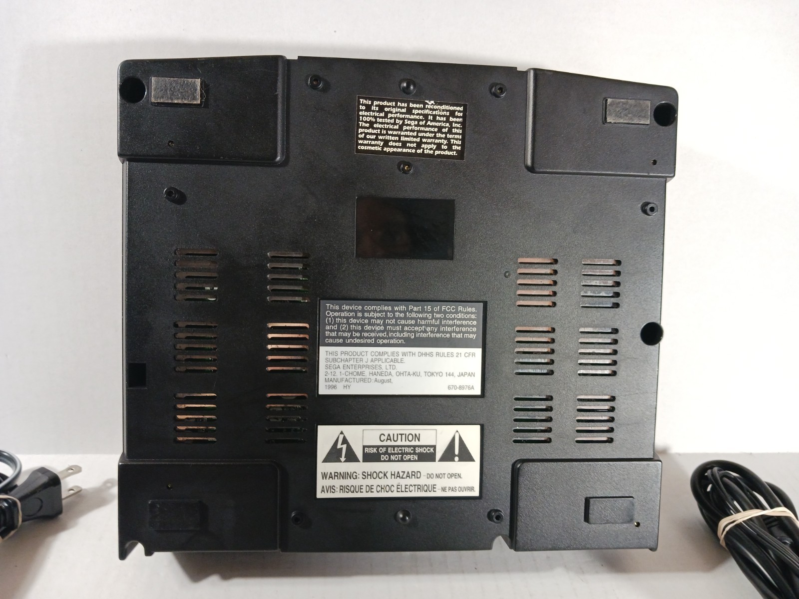 SEGA Saturn Black Console With Controller Tested With Cords Official Controller