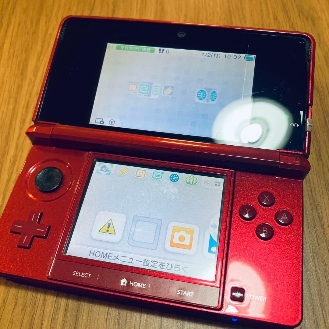 Nintendo 3DS Flare Red Console Handheld System Japanese ver Good Condition