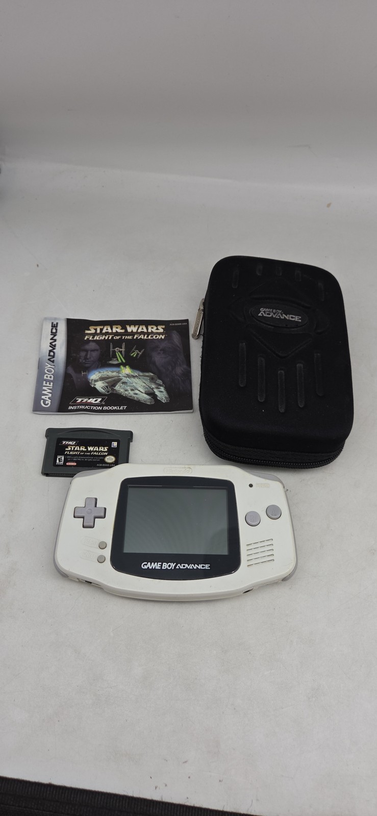 Nintendo Game Boy Advance White Console,Tested, No Back, Stars Wars Flight