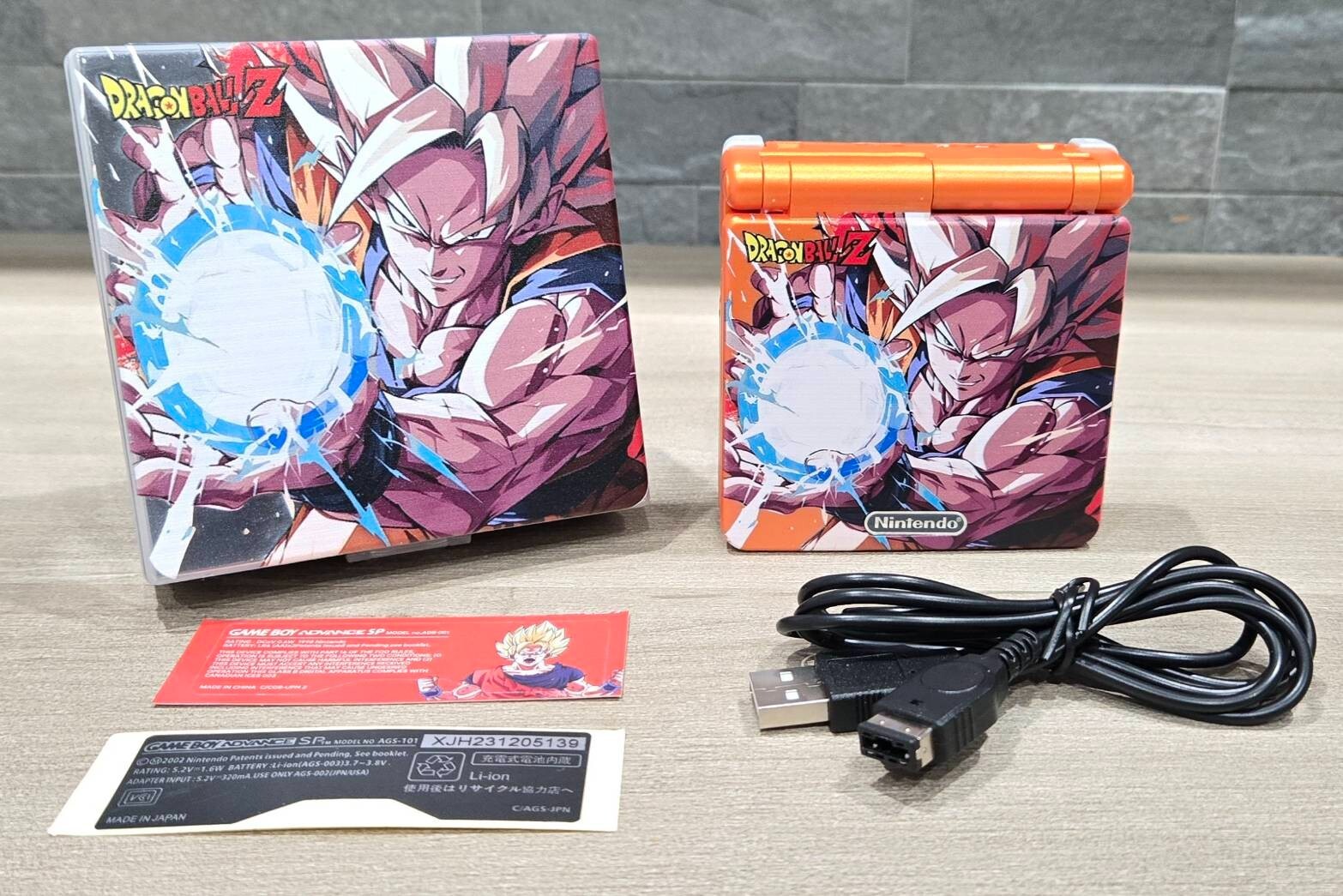 Nintendo Gameboy Advance SP Dragon Ball Son Goku Glass Screen & New Battery