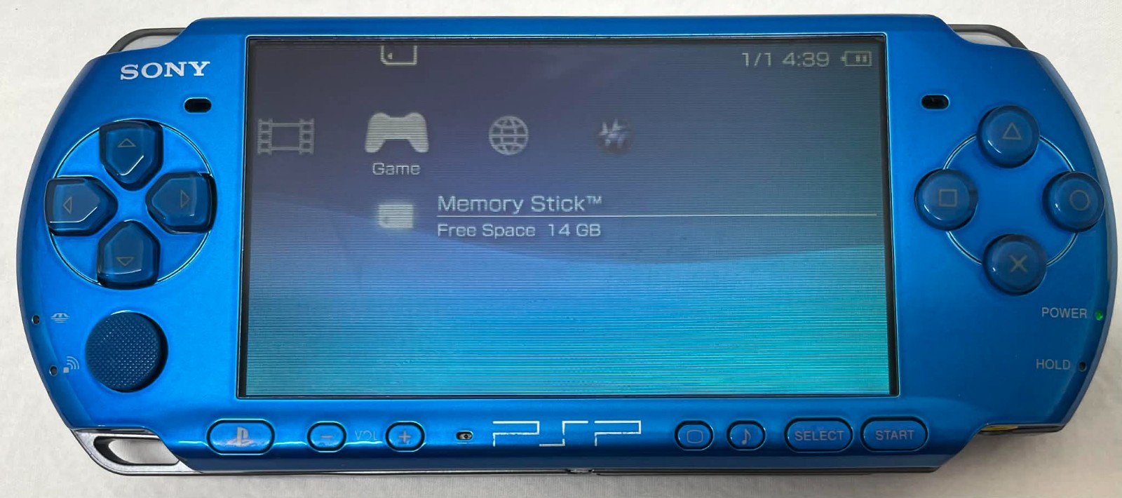 PSP 3000 Vibrant Blue / New Battery / Genuine Sony Charger / Region Free / 16GB