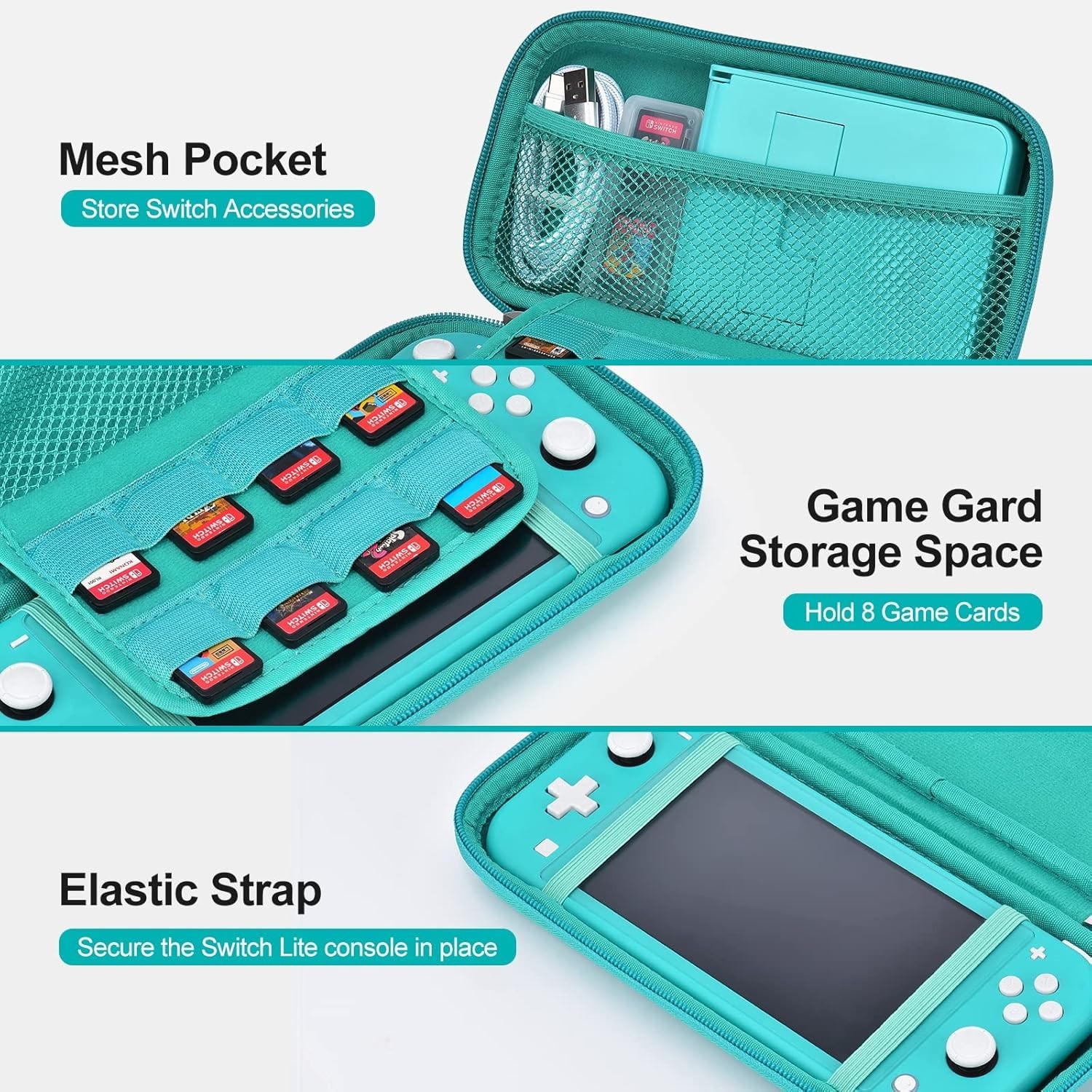 Turquoise Switch Lite Case with 18 Accessories – Ultimate Protection