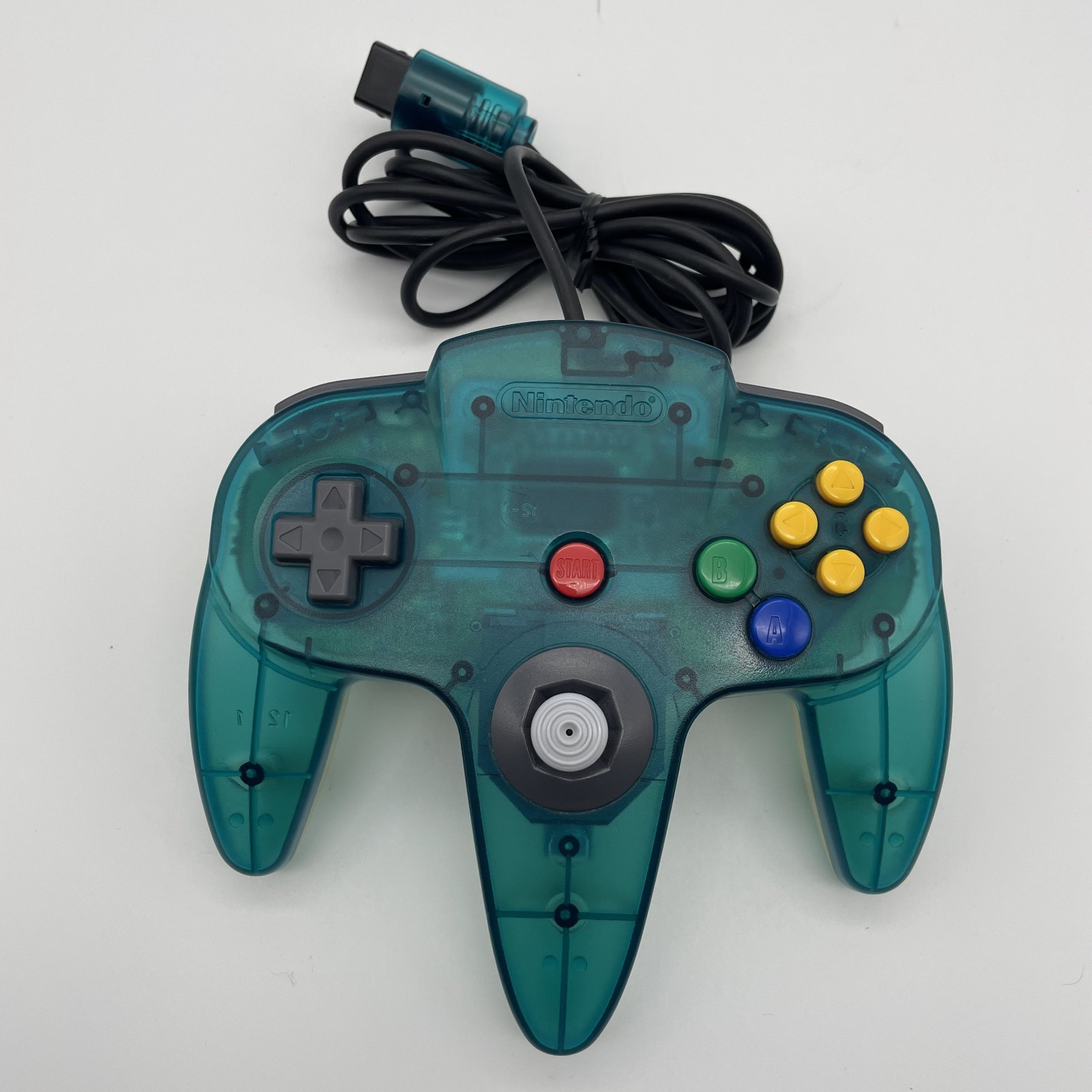 Nintendo 64 Clear Blue Console + Controller + Cables with Smash Bros. Set Used