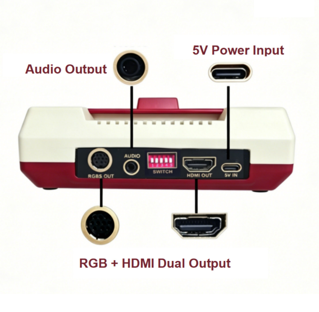 HDMI RGBS FC Small Steel Cannon FPGA Console NES Famicom Retro Game