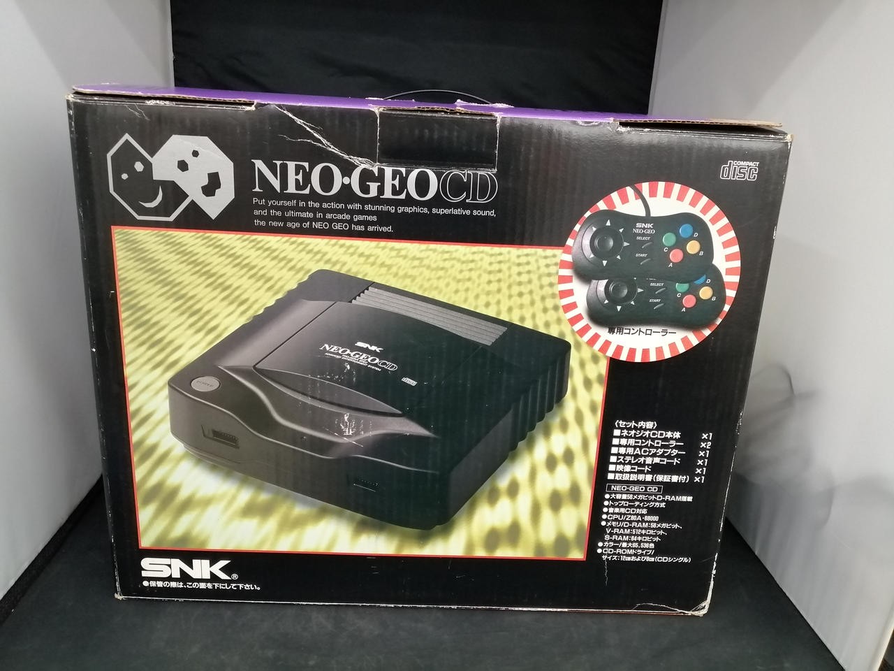 SNK Neo Geo CD-T01 Arcade Classic Console Used with Box Damage