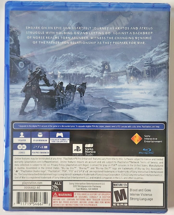 God of War: Ragnarok PS4 Brand New Game (2022 Action Adventure)