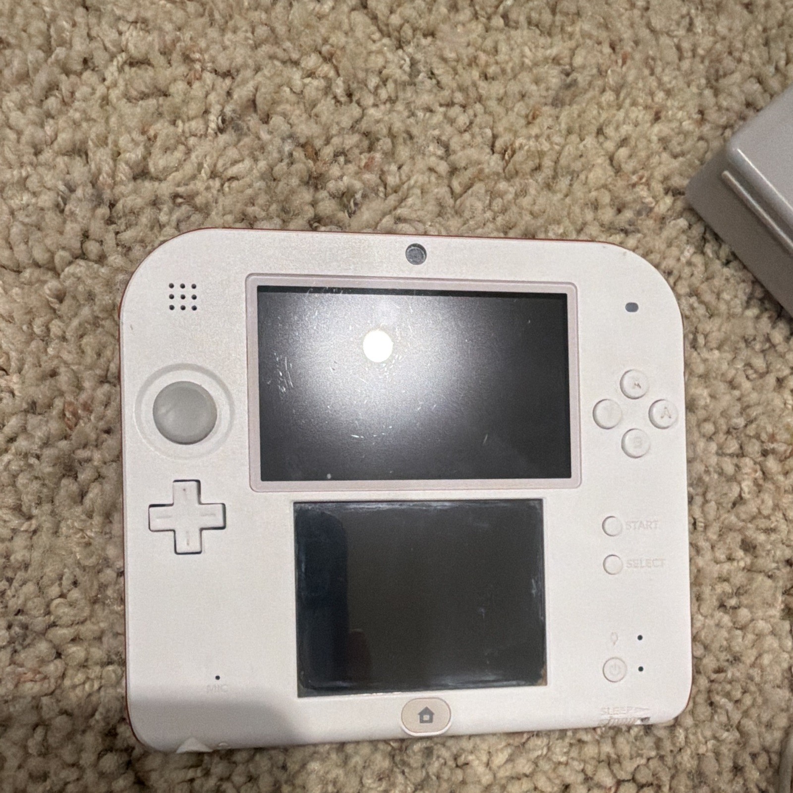 Nintendo 2DS White/Red Handheld Console w/ Charger, Wi-Fi, 4GB (FTR-001)