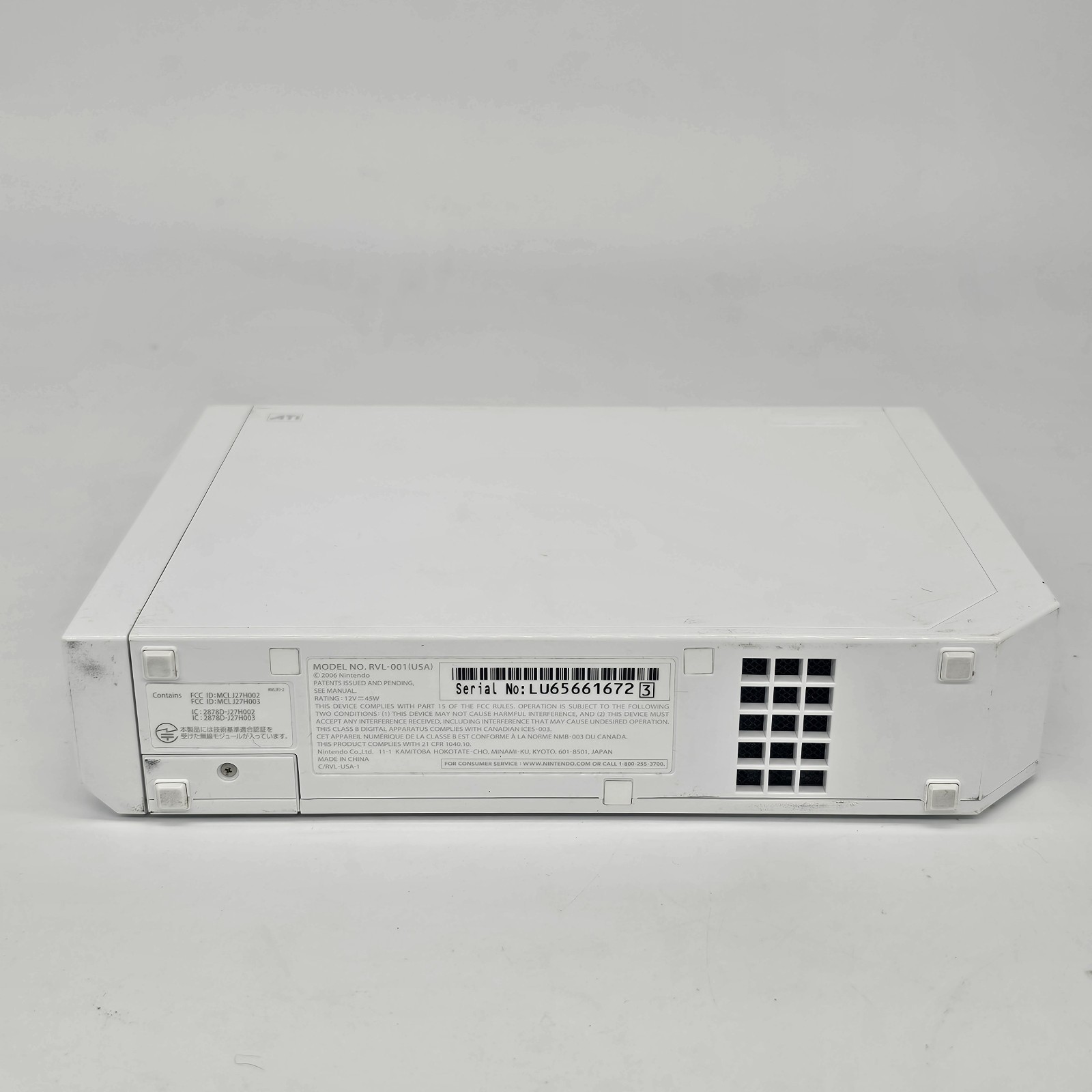 Nintendo Wii White Console RVL-001 Bundle & Wii Sports Disc GameCube Compatible
